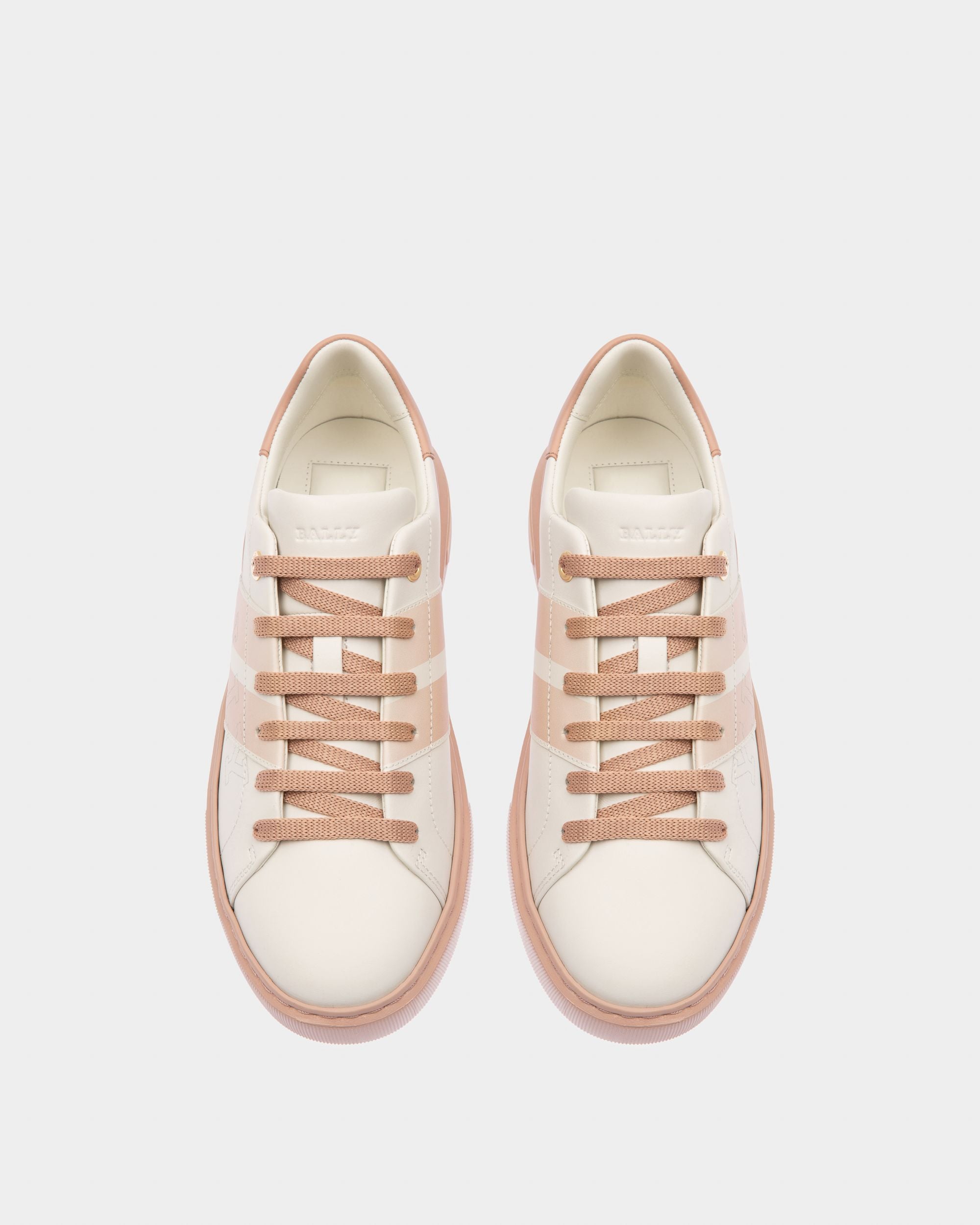 Myra Leather Sneakers In White & Pink - Women's - Bally - 02
