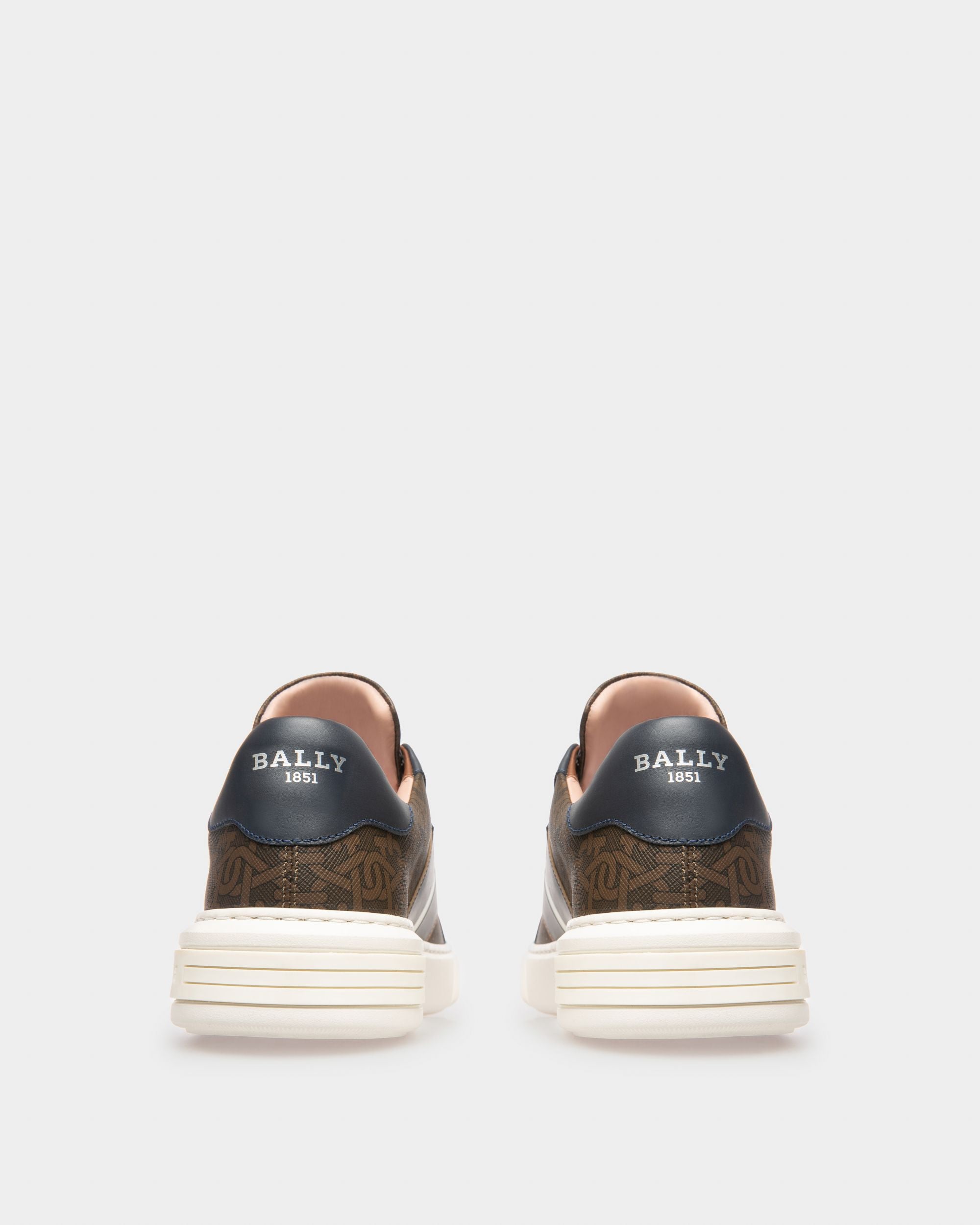 Myron Tpu & Leather Sneakers In Brown & Navy - Women's - Bally - 04