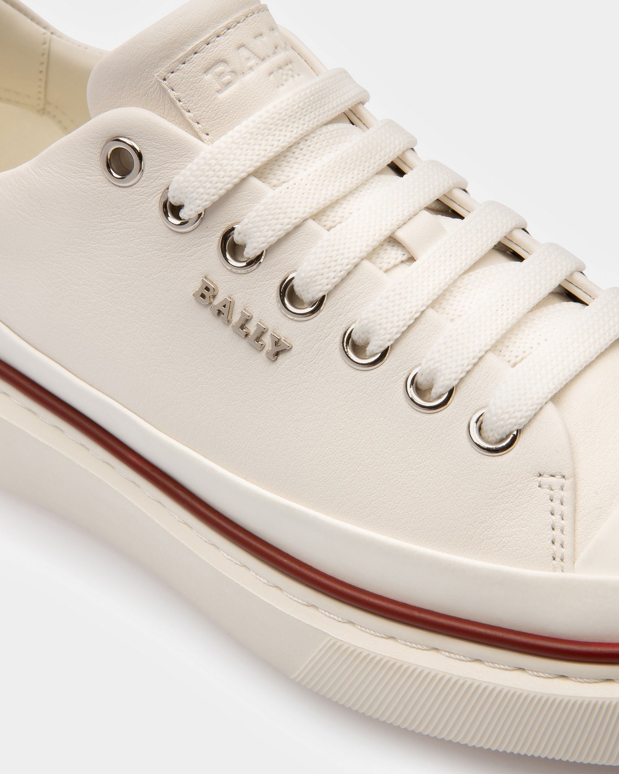 Maily Leather Sneakers In White - Women's - Bally - 04
