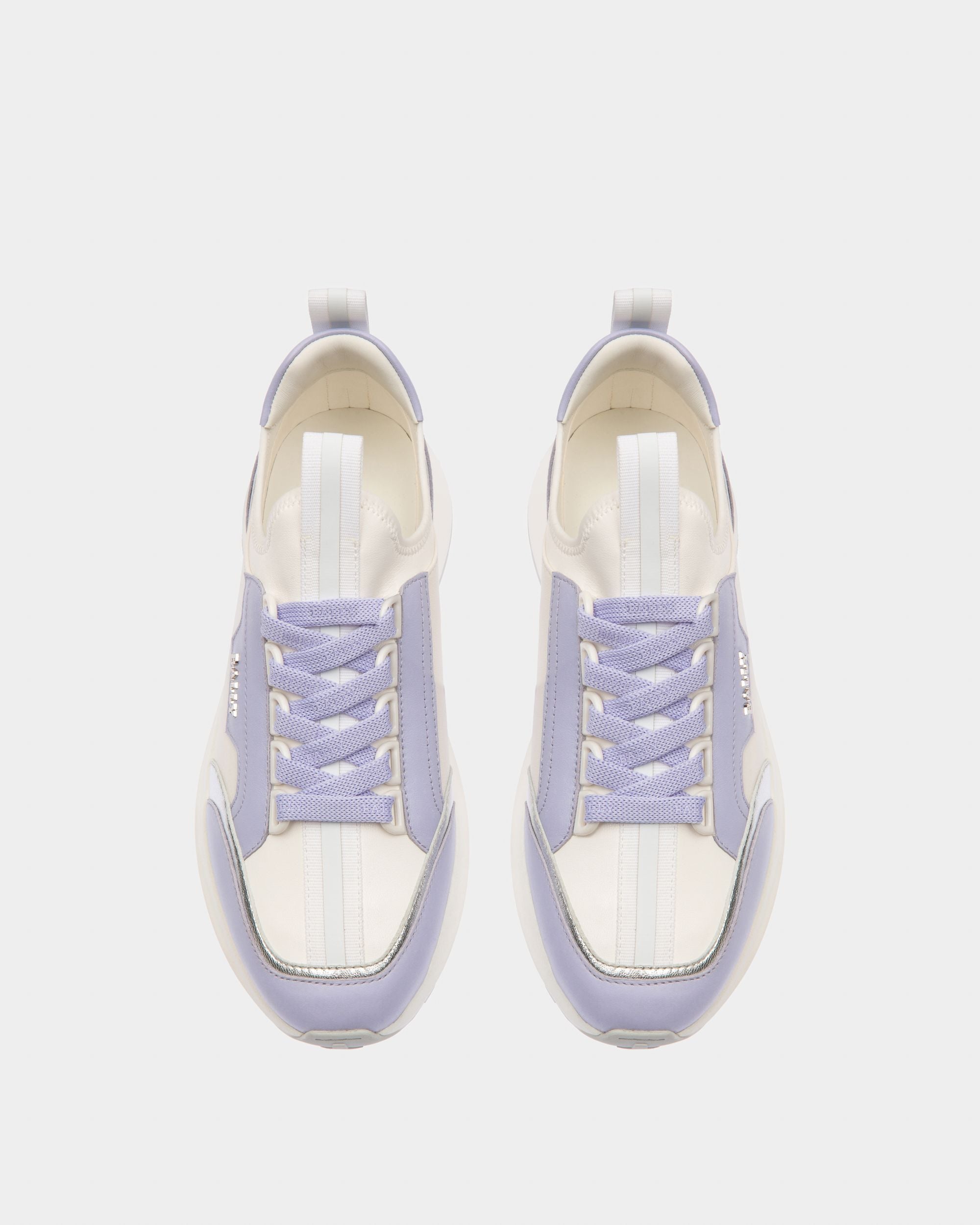 Deven Leather Sneakers In White & Lilac - Women's - Bally - 03