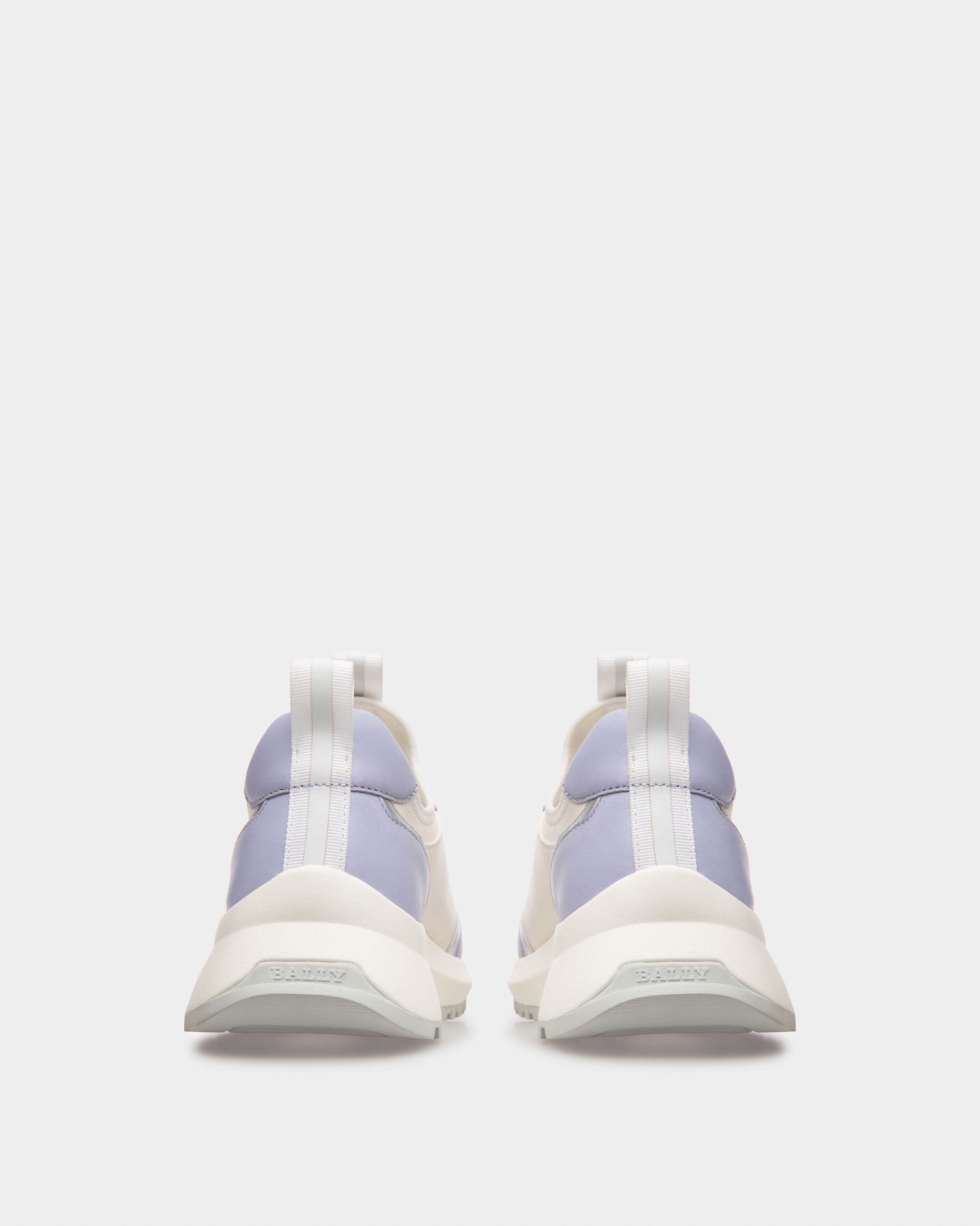 Deven Leather Sneakers In White & Lilac - Women's - Bally - 04