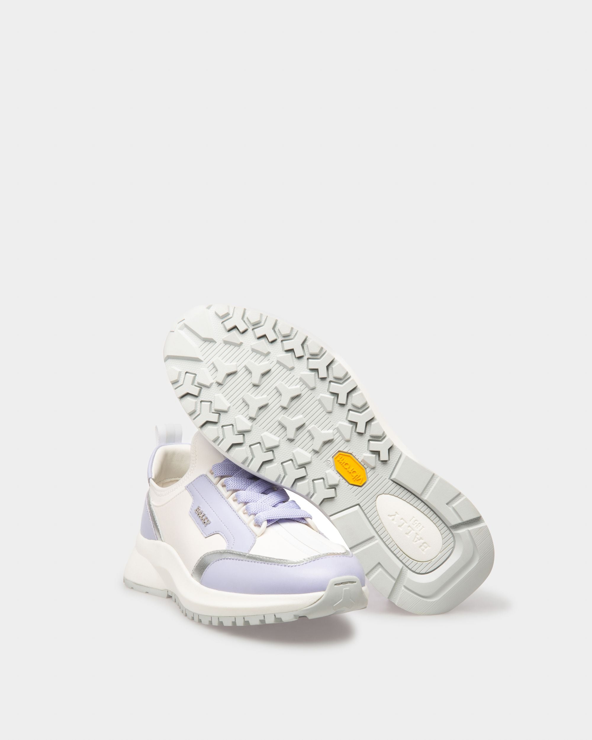 Deven Leather Sneakers In White & Lilac - Women's - Bally - 05