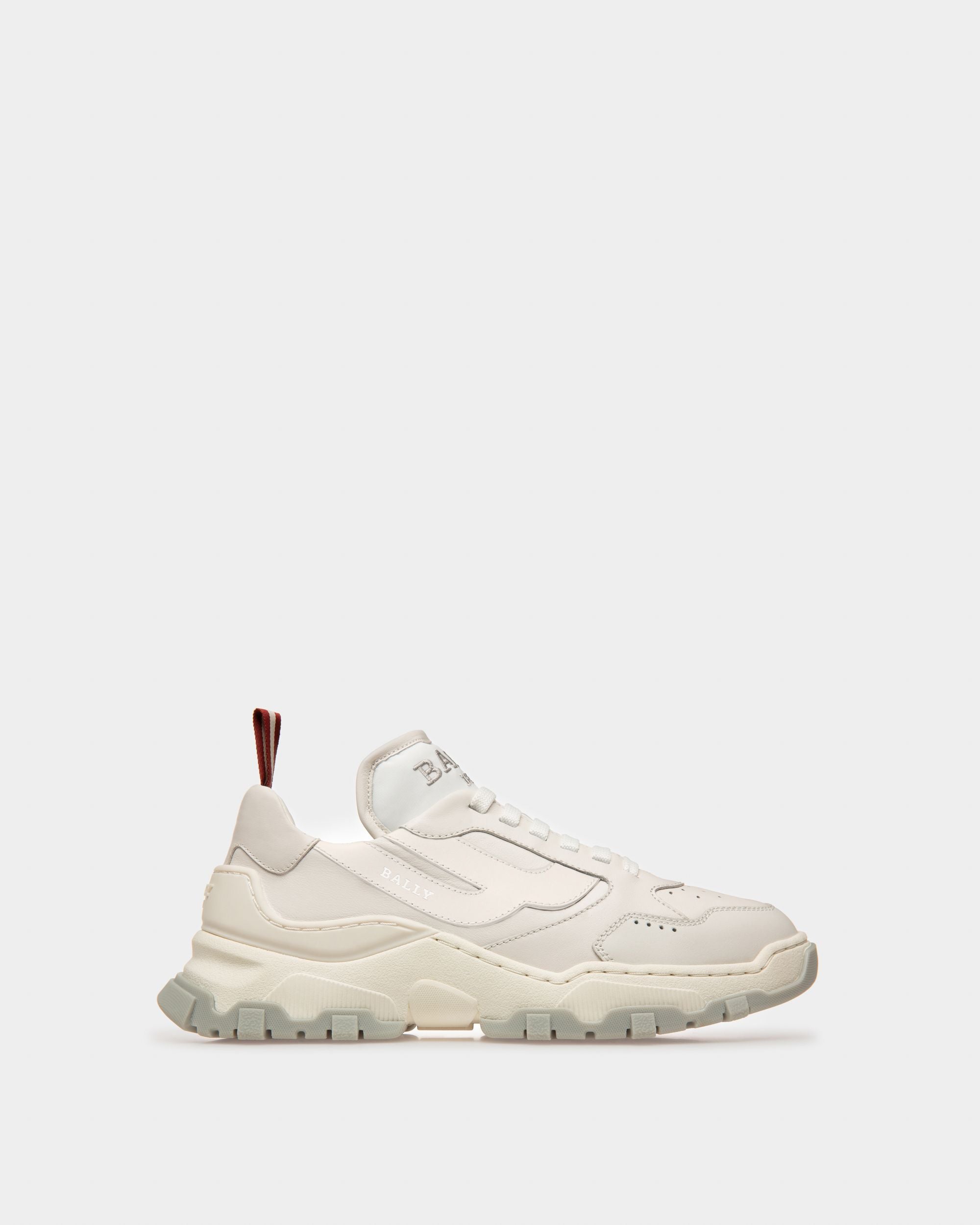 Holden Leather And Fabric Sneakers In White And Silver - Women's - Bally - 01
