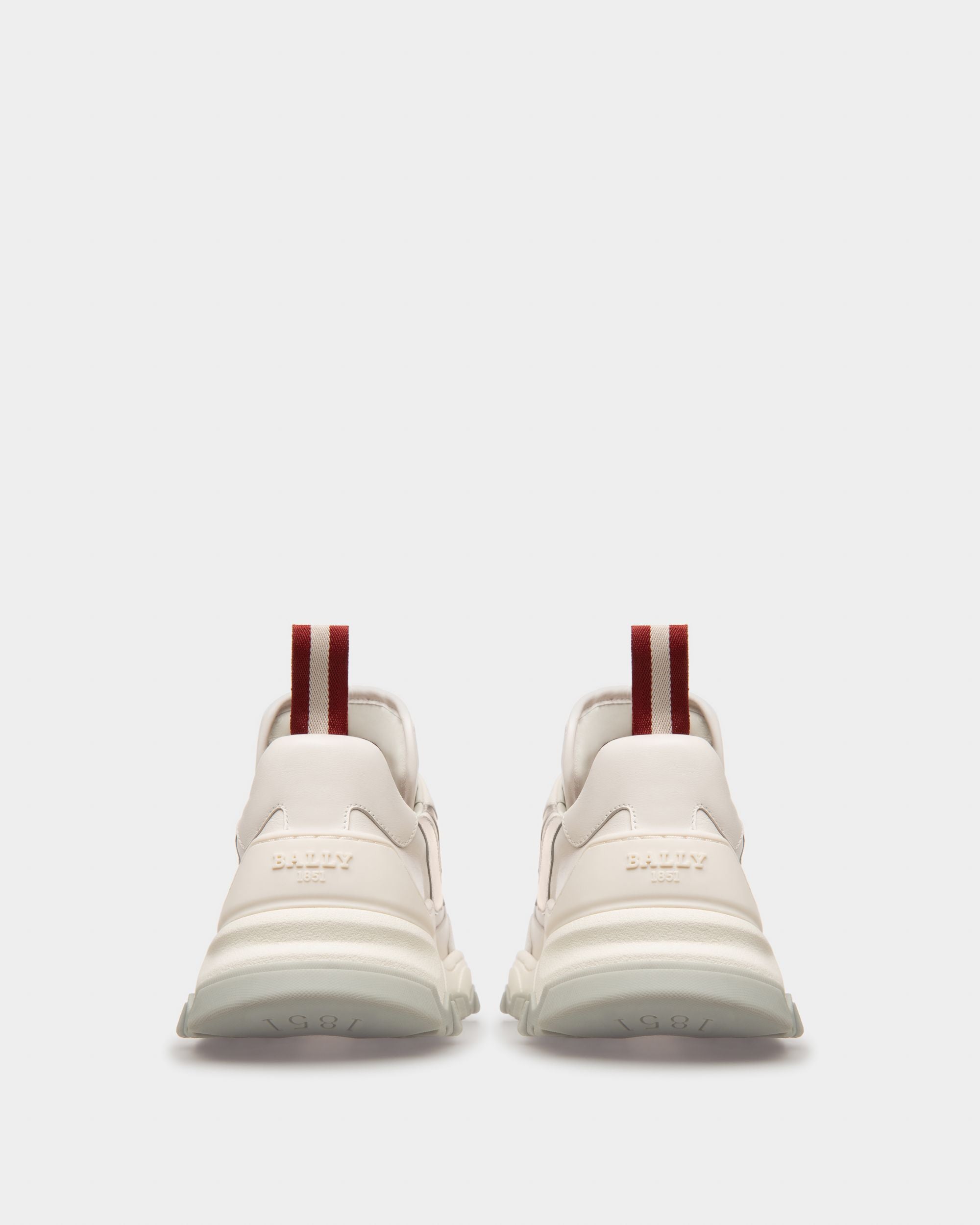 Holden Leather And Fabric Sneakers In White And Silver - Women's - Bally - 04