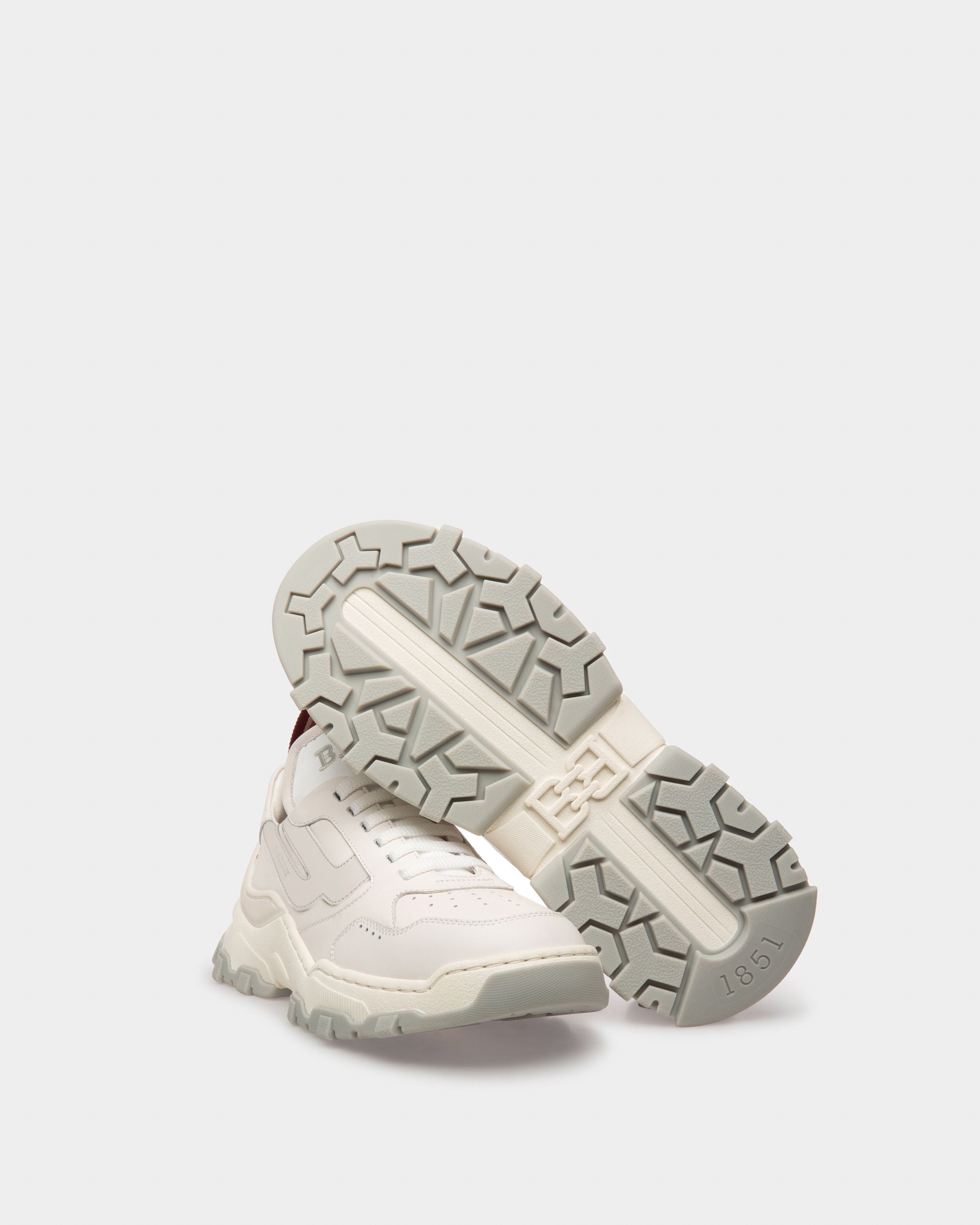 Holden Leather And Fabric Sneakers In White And Silver - Women's - Bally - 05