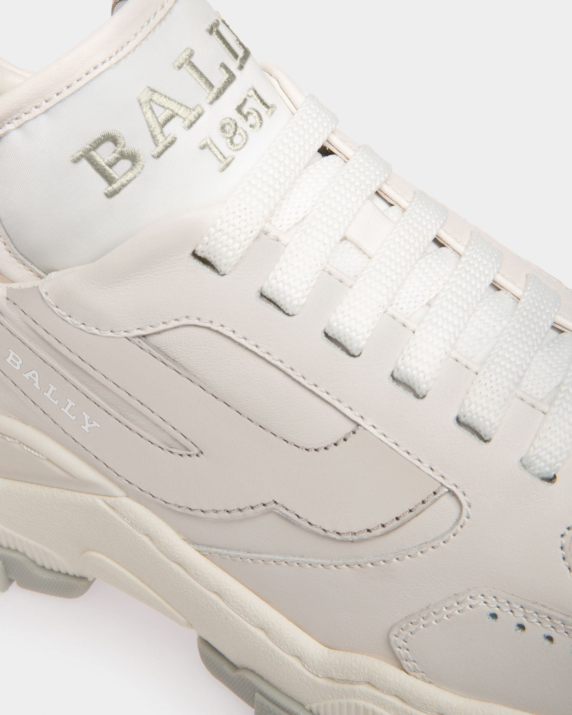 Holden Leather And Fabric Sneakers In White And Silver - Women's - Bally - 06