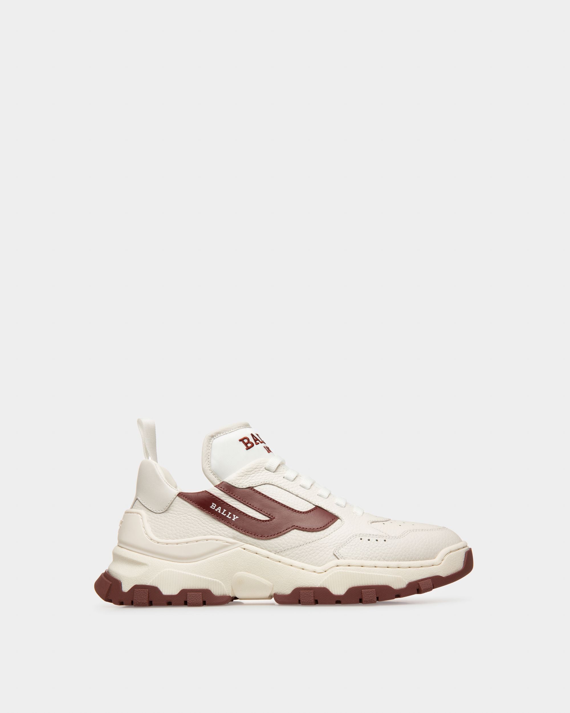 Holden Leather And Fabric Sneakers In White And Heritage Red - Women's - Bally - 01