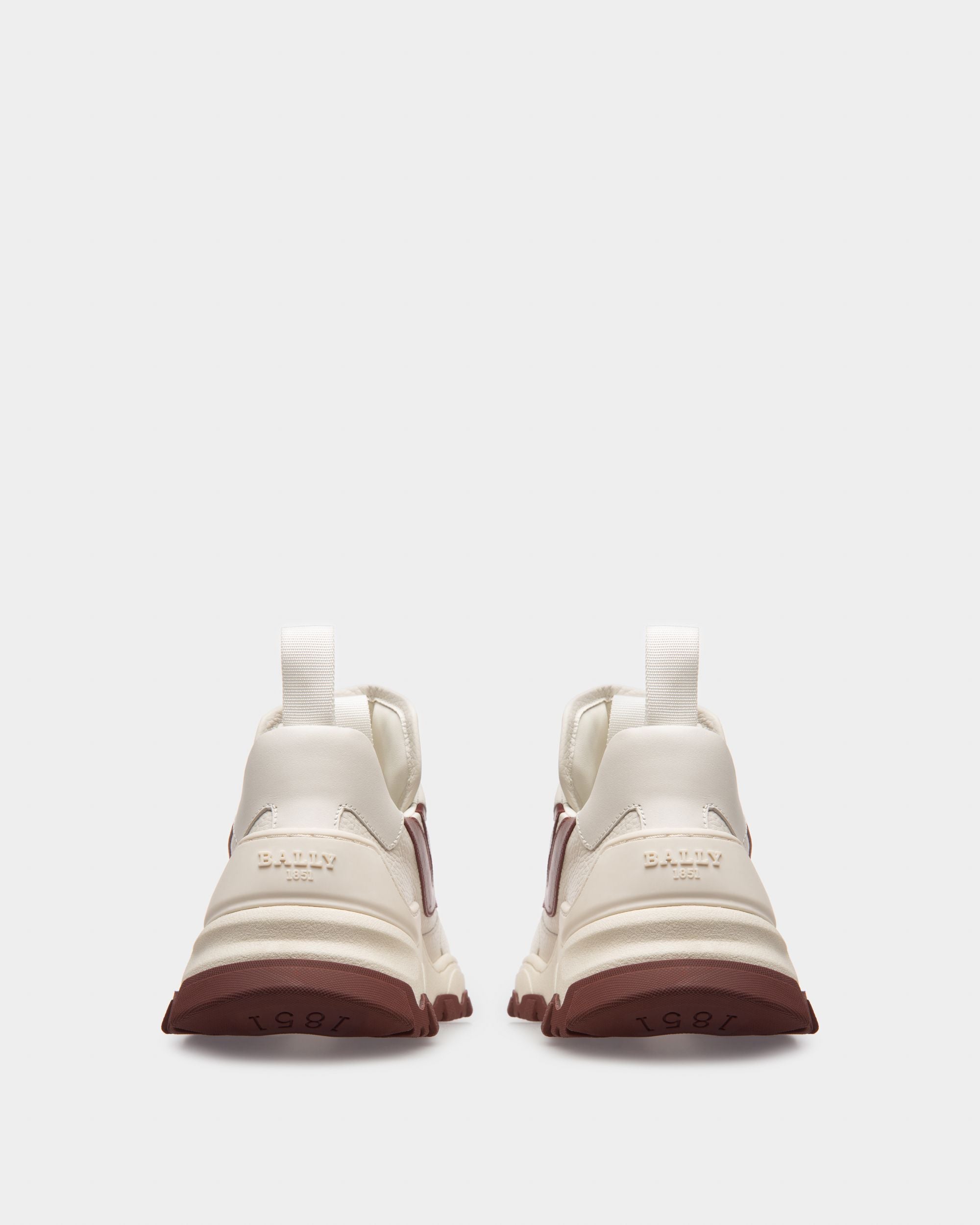 Holden Leather And Fabric Sneakers In White And Heritage Red - Women's - Bally - 04