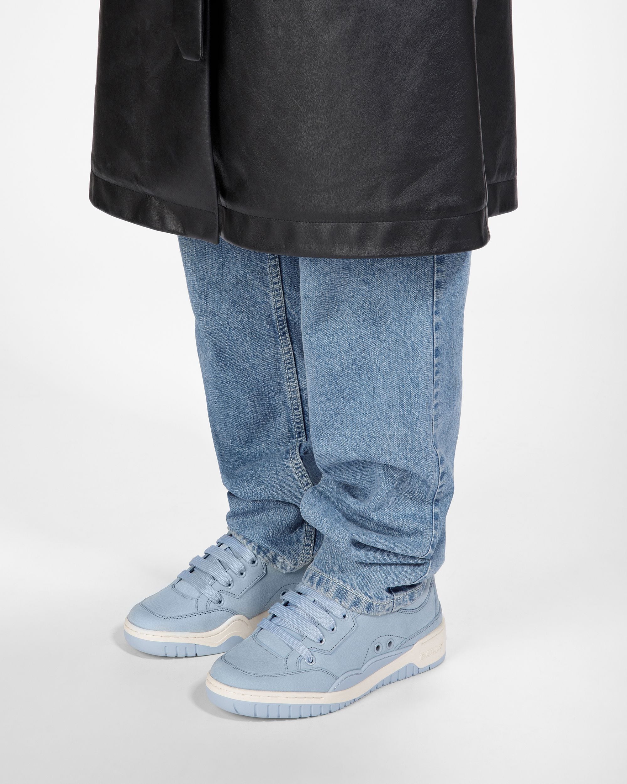 Women s Kiro Leather Sneakers In Light Blue Bally