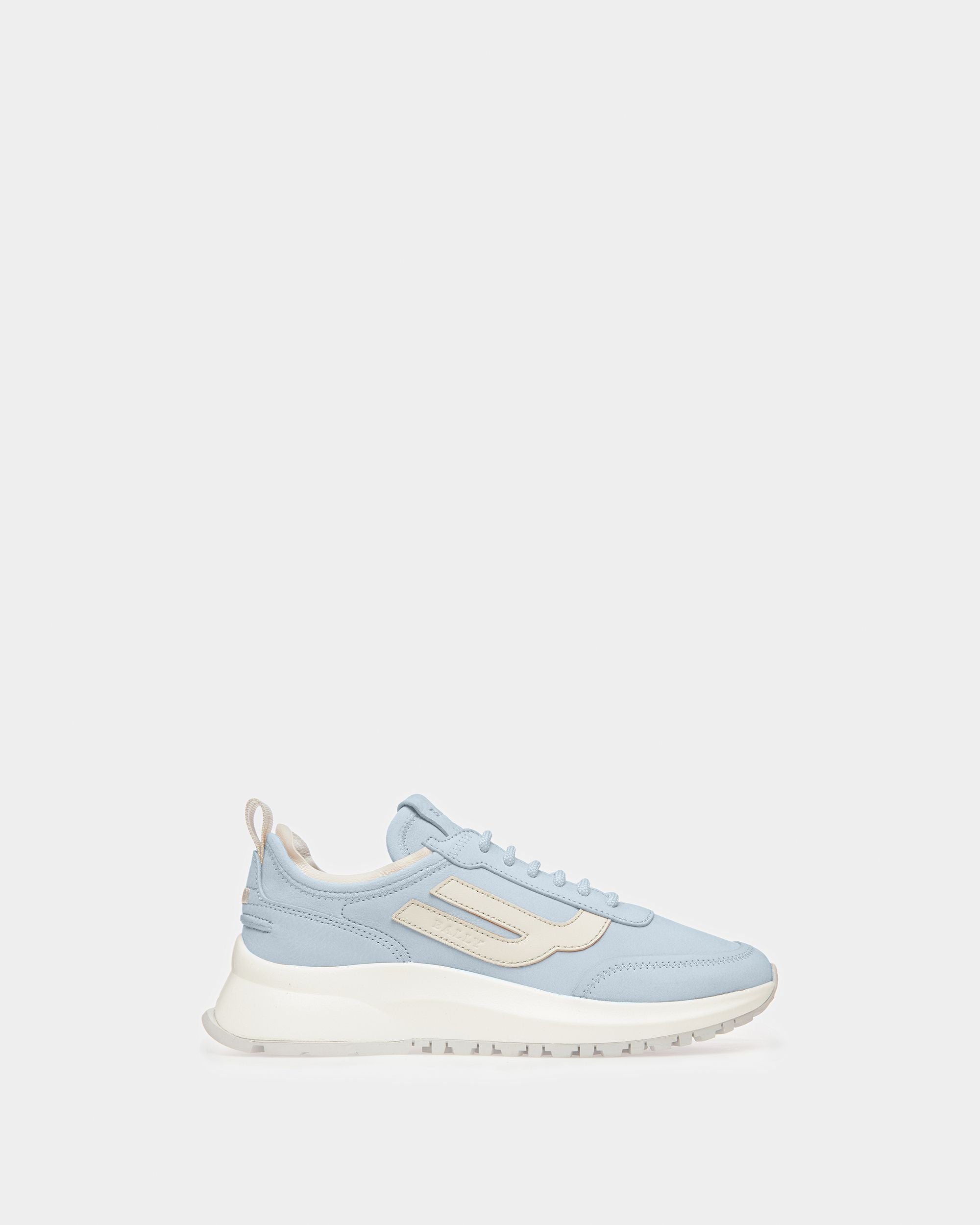 Darys Leather Sneakers In Light Blue And Light Beige - Women's - Bally - 01