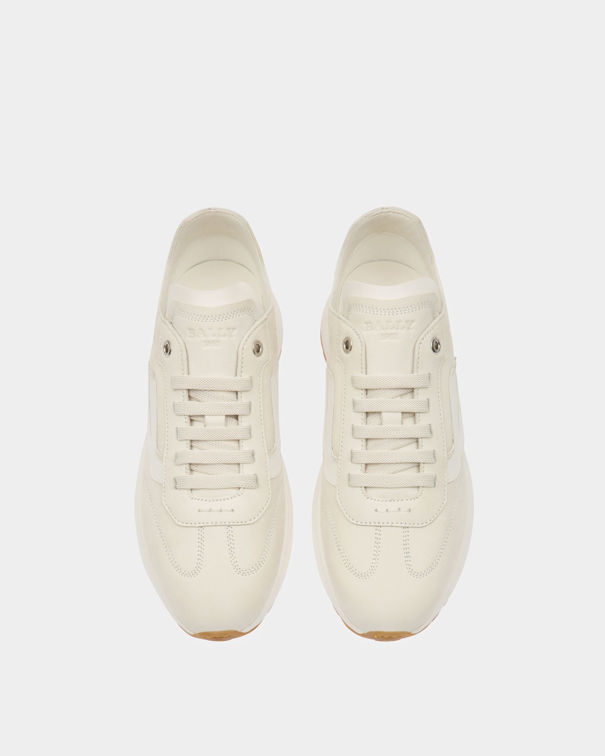 Demyl Leather Sneakers In Denty White & White - Women's - Bally - 02