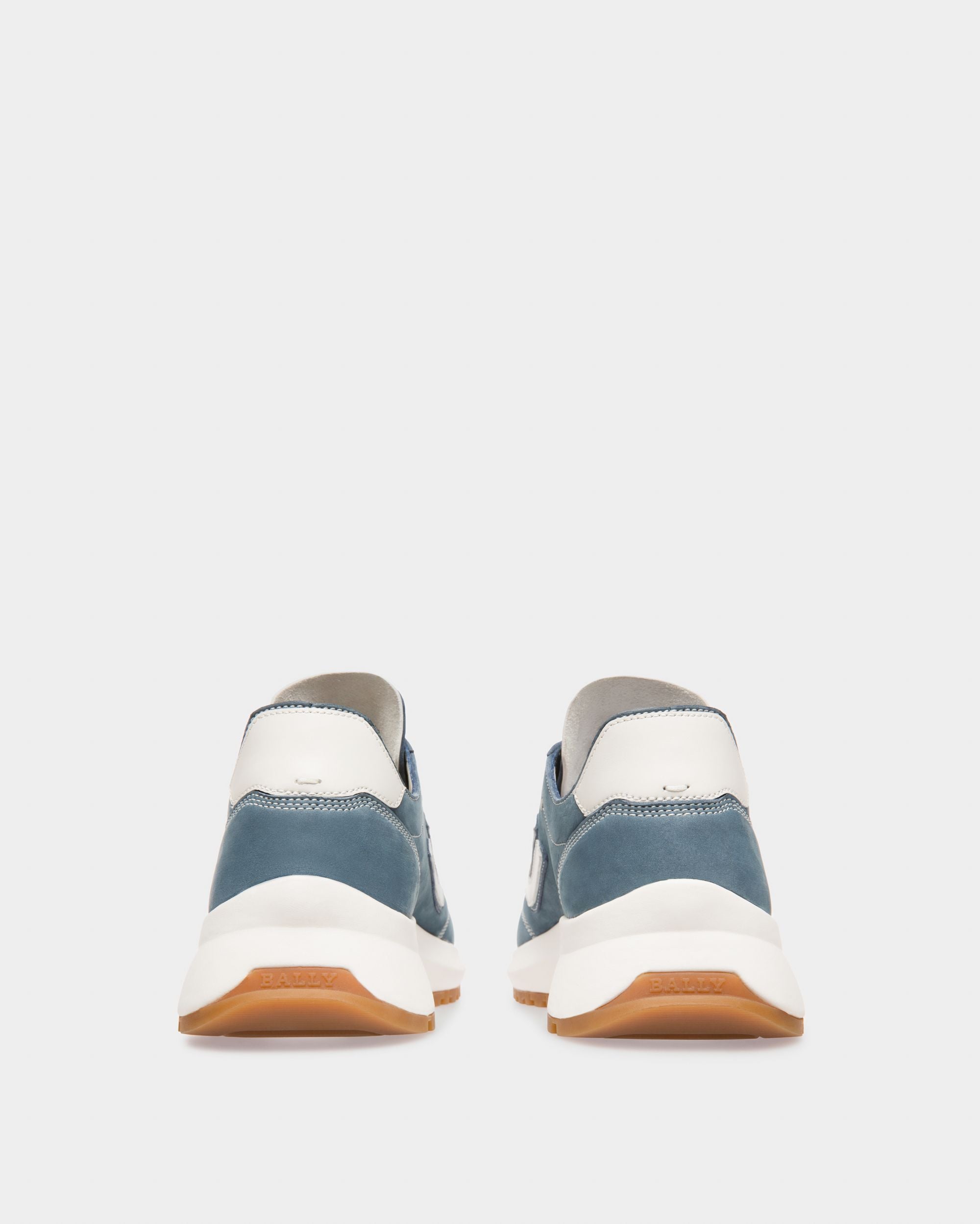 Demyl Leather Sneakers In Blue & White - Women's - Bally - 04