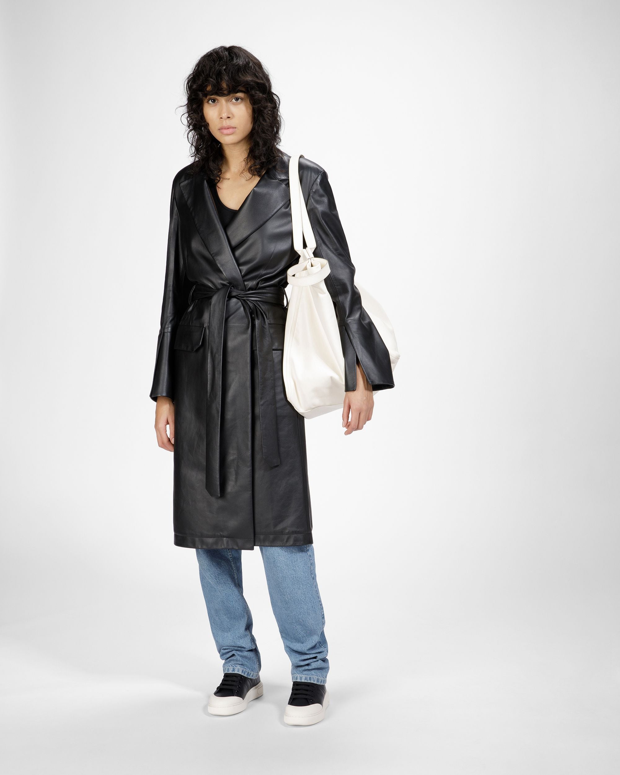 Maren Leather Sneakers In Black - Women's - Bally - 03