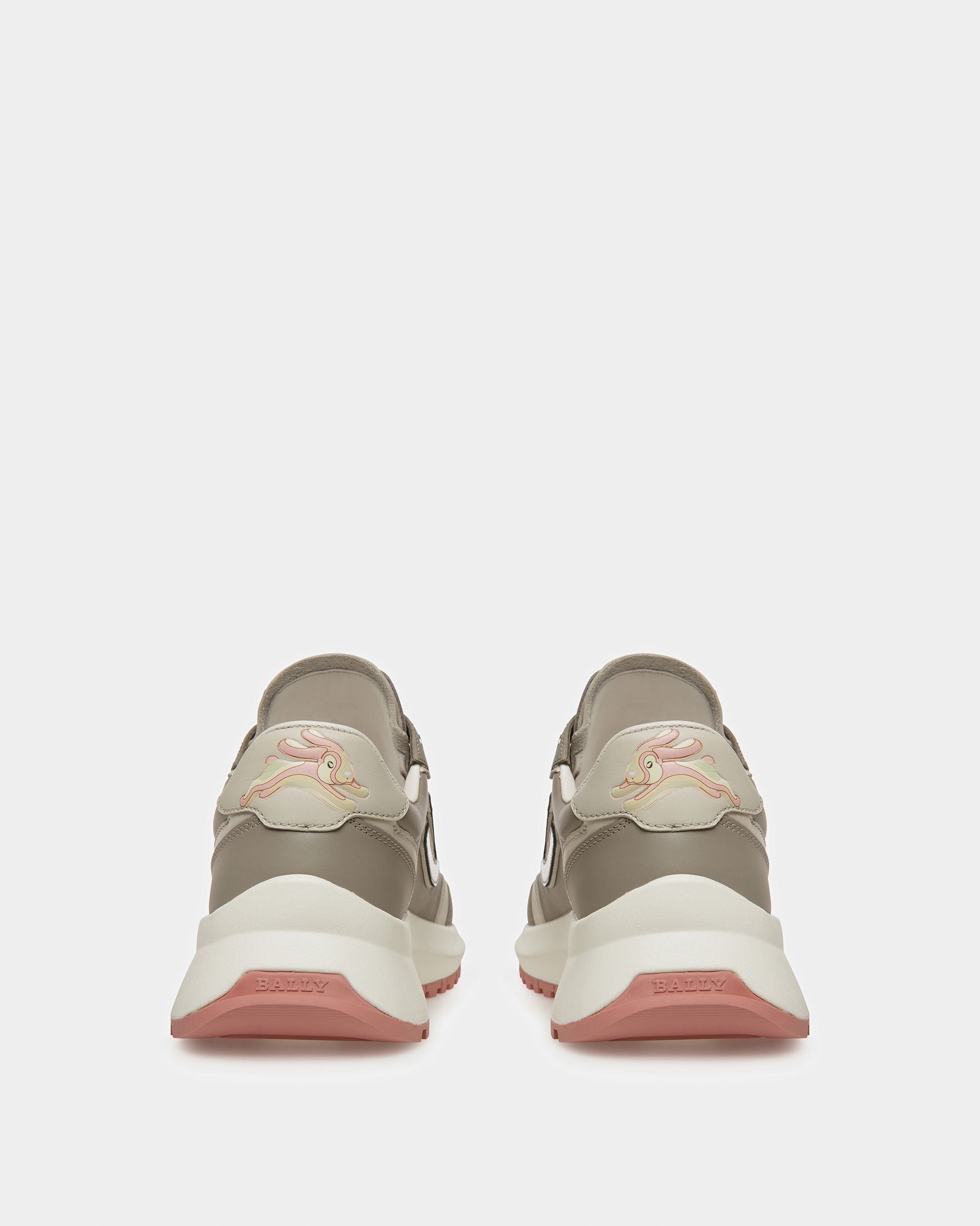 Demmy Leather Sneakers In Gray And Dusty White - Women's - Bally - 04