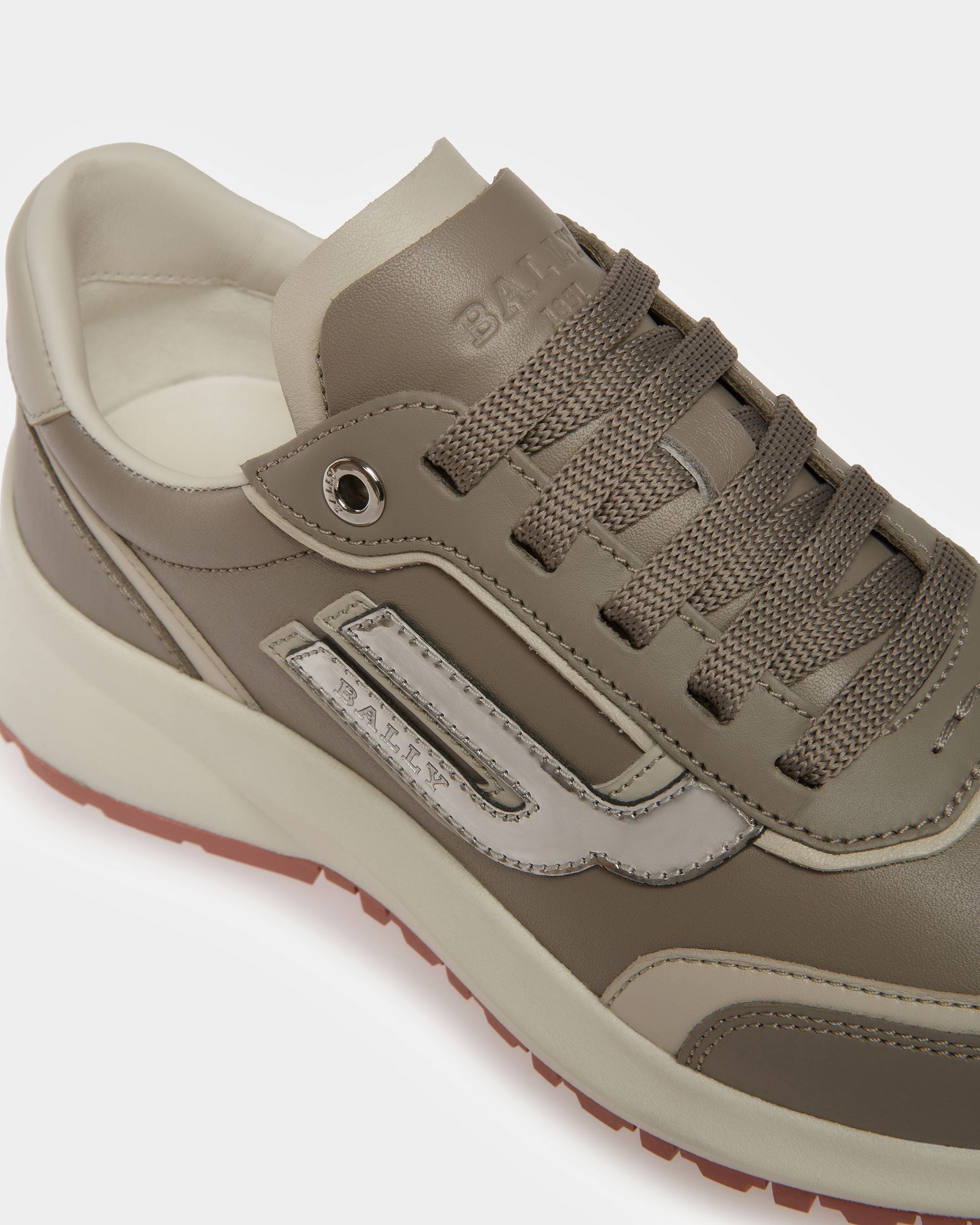 Demmy Leather Sneakers In Gray And Dusty White - Women's - Bally - 06