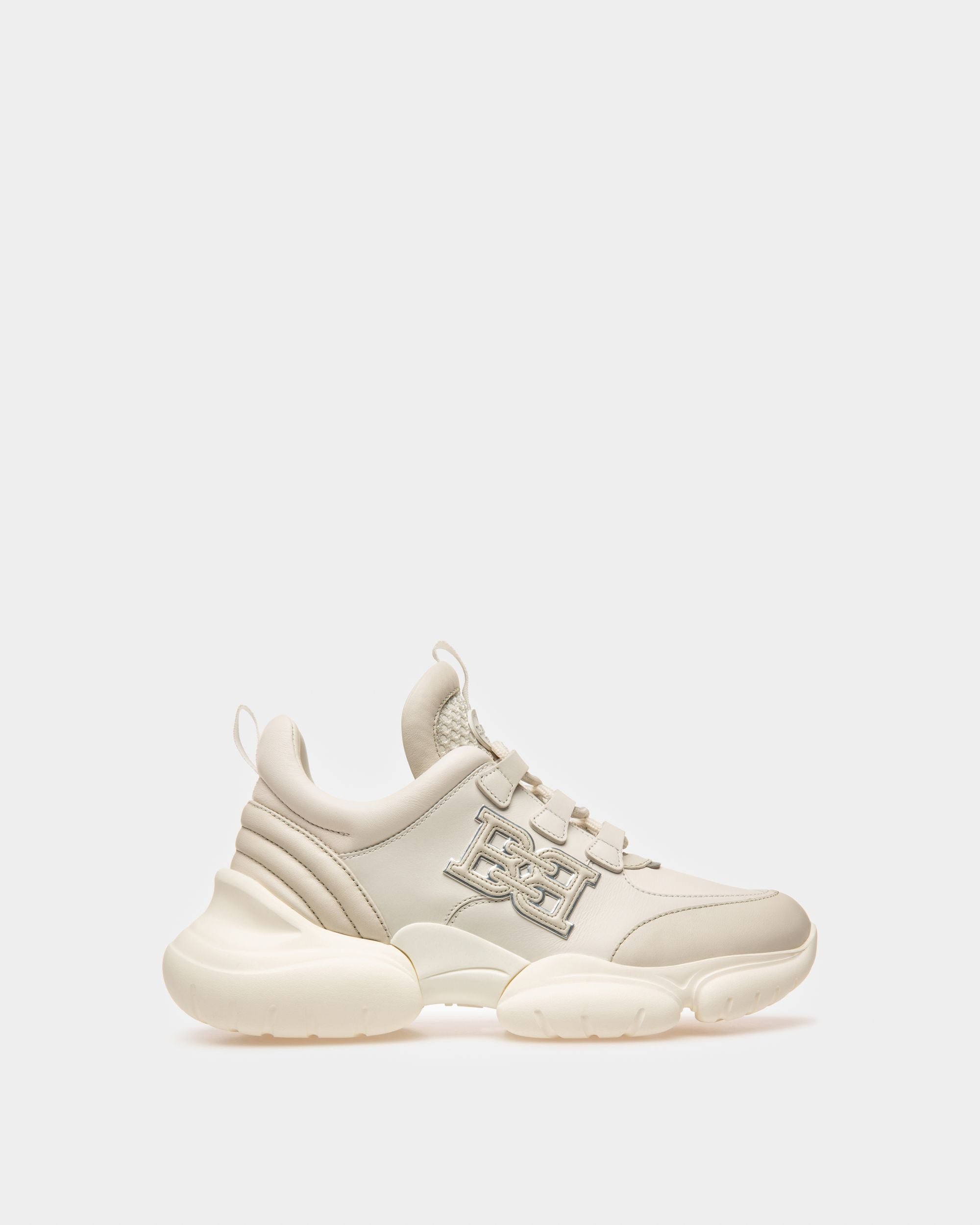 Claires Leather Sneakers In Dusty White & White - Women's - Bally - 01