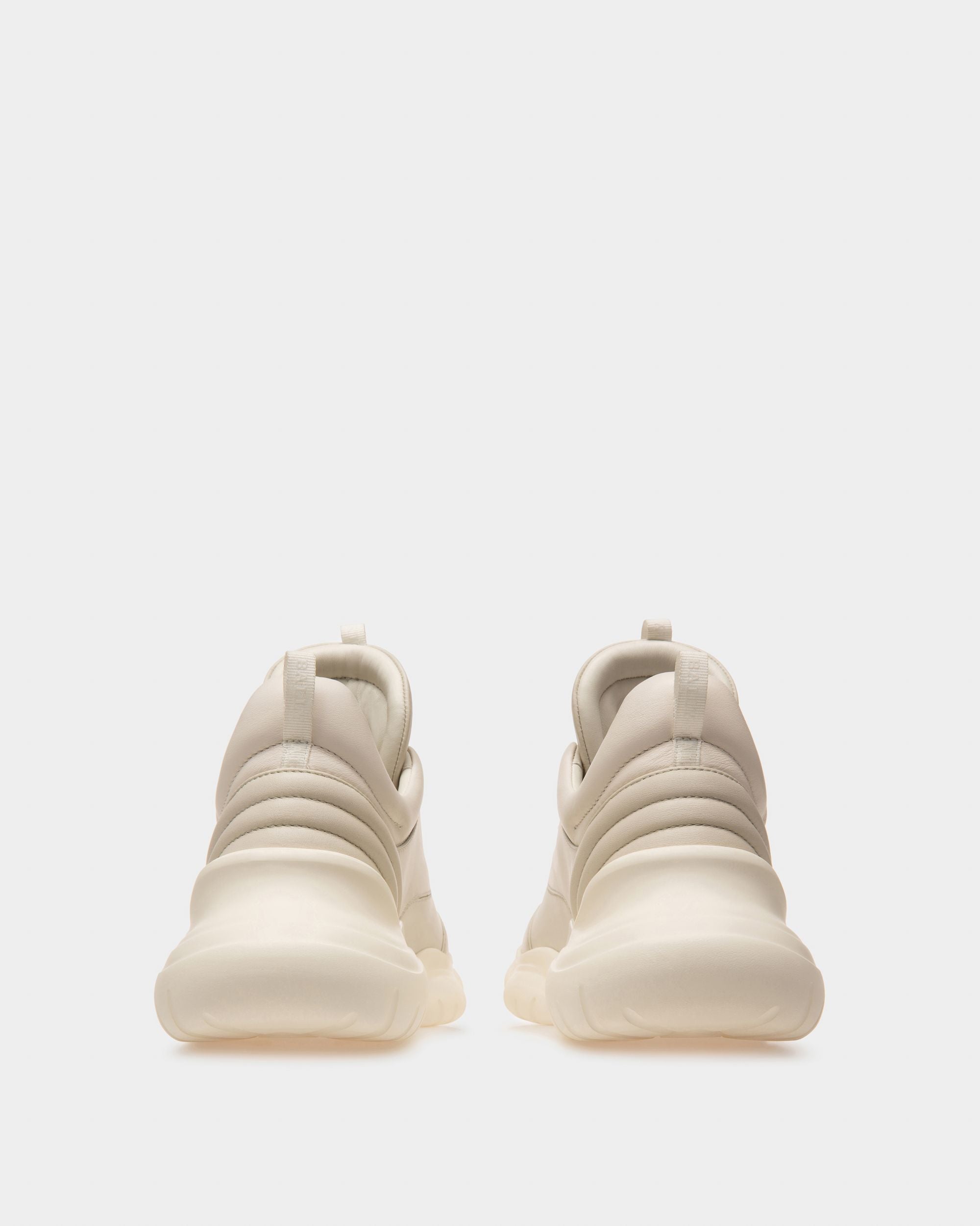 Claires Leather Sneakers In Dusty White & White - Women's - Bally - 04
