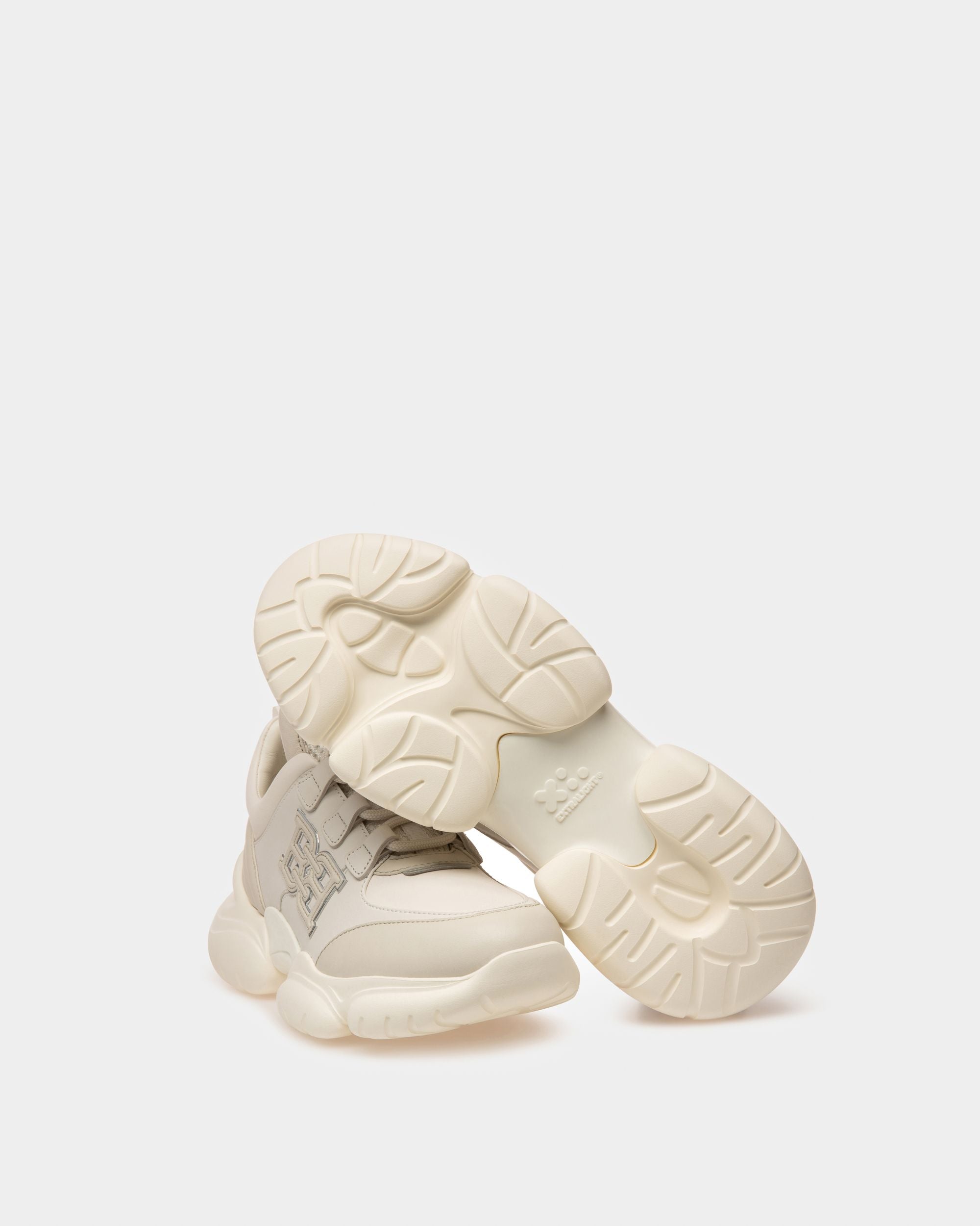 Claires Leather Sneakers In Dusty White & White - Women's - Bally - 05