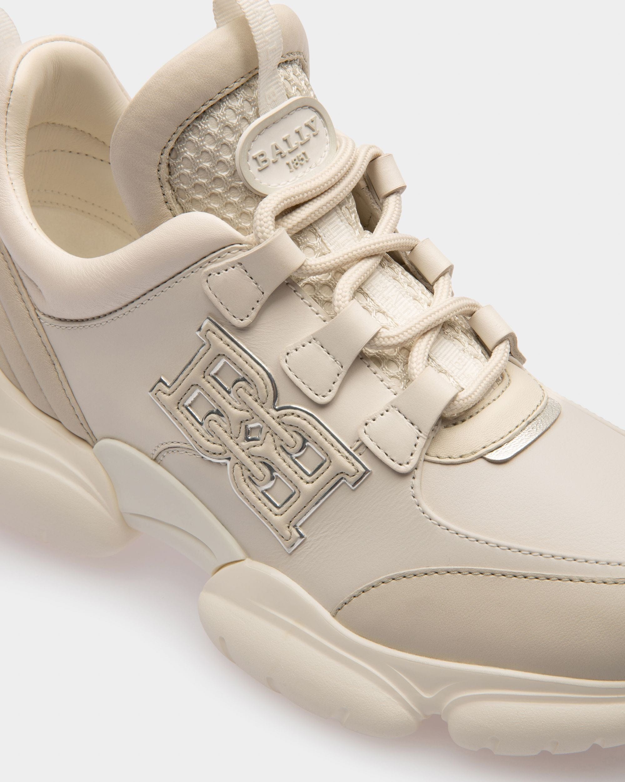 Claires Leather Sneakers In Dusty White & White - Women's - Bally - 06