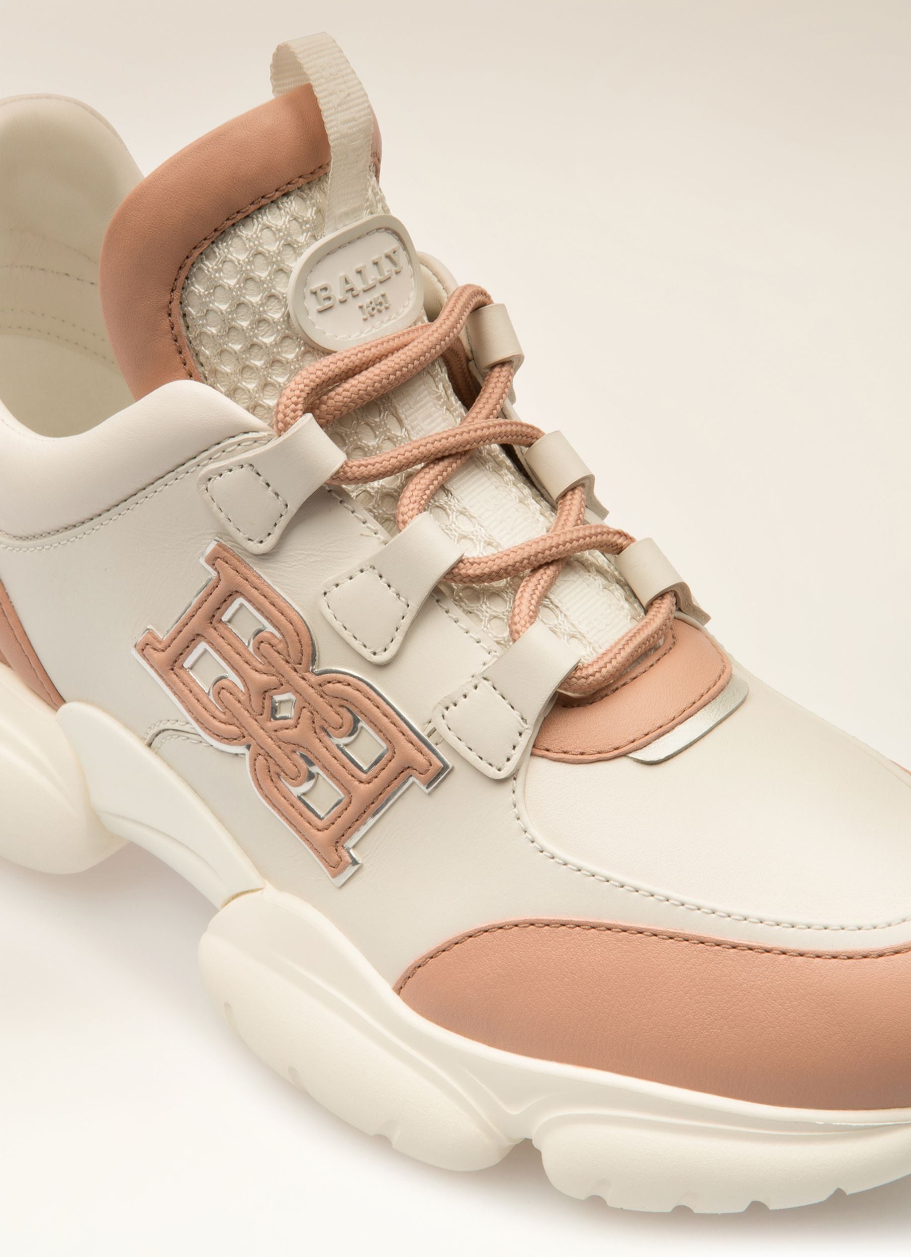 Claires Leather Sneakers In Pink & White - Women's - Bally - 02