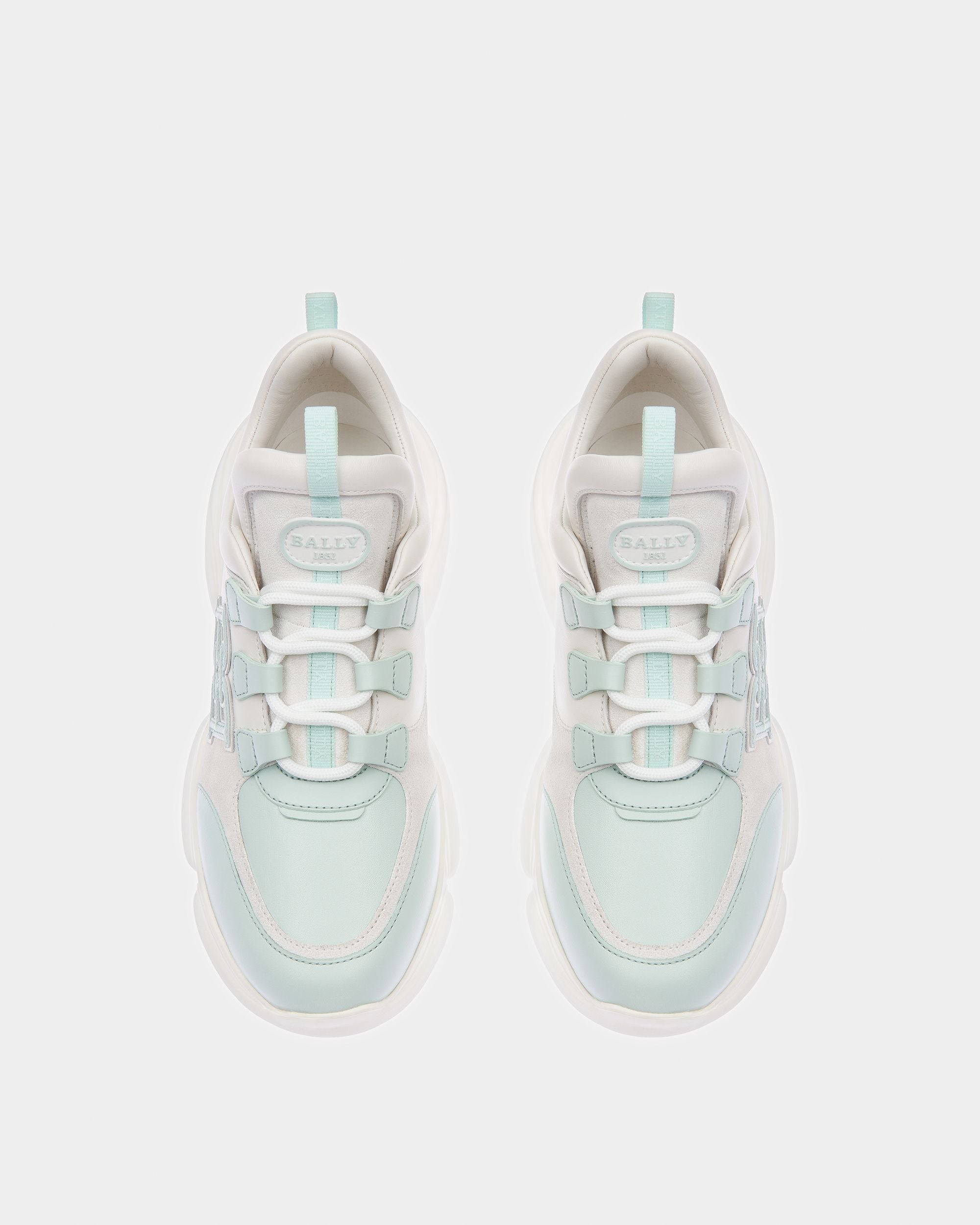 Claires Leather Sneakers In White And Blue - Women's - Bally - 02