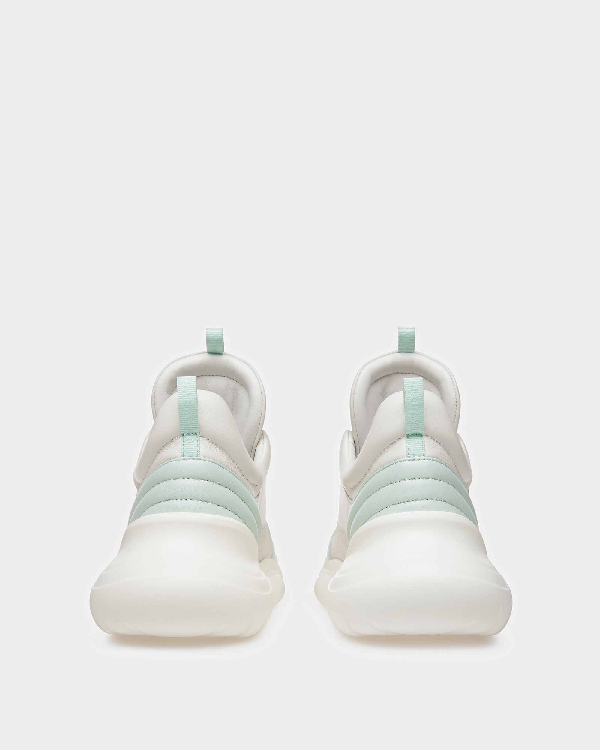 Claires Leather Sneakers In White And Blue - Women's - Bally - 04