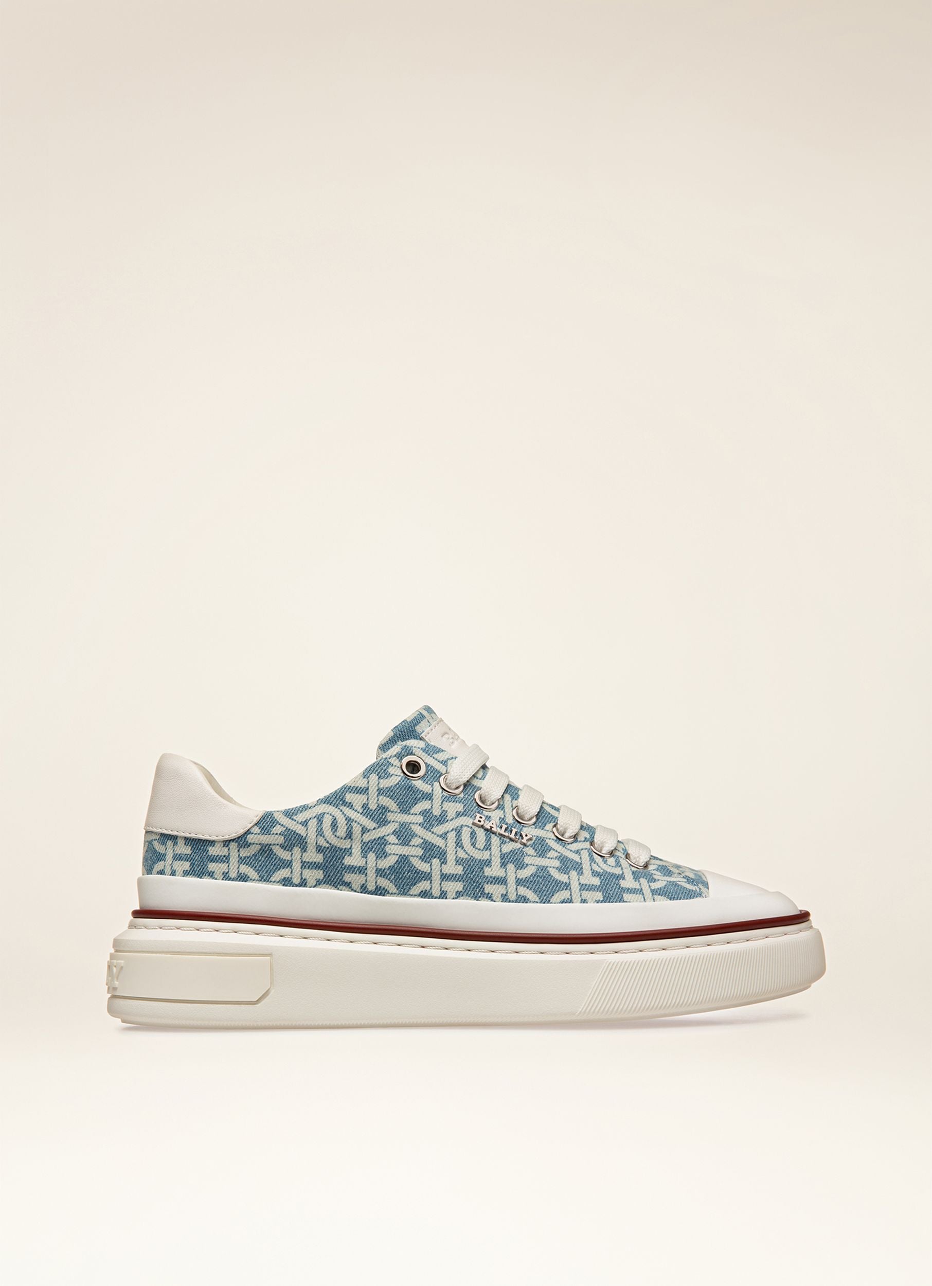 Maily Organic Cotton Denim Sneakers In Blue - Women's - Bally - 01