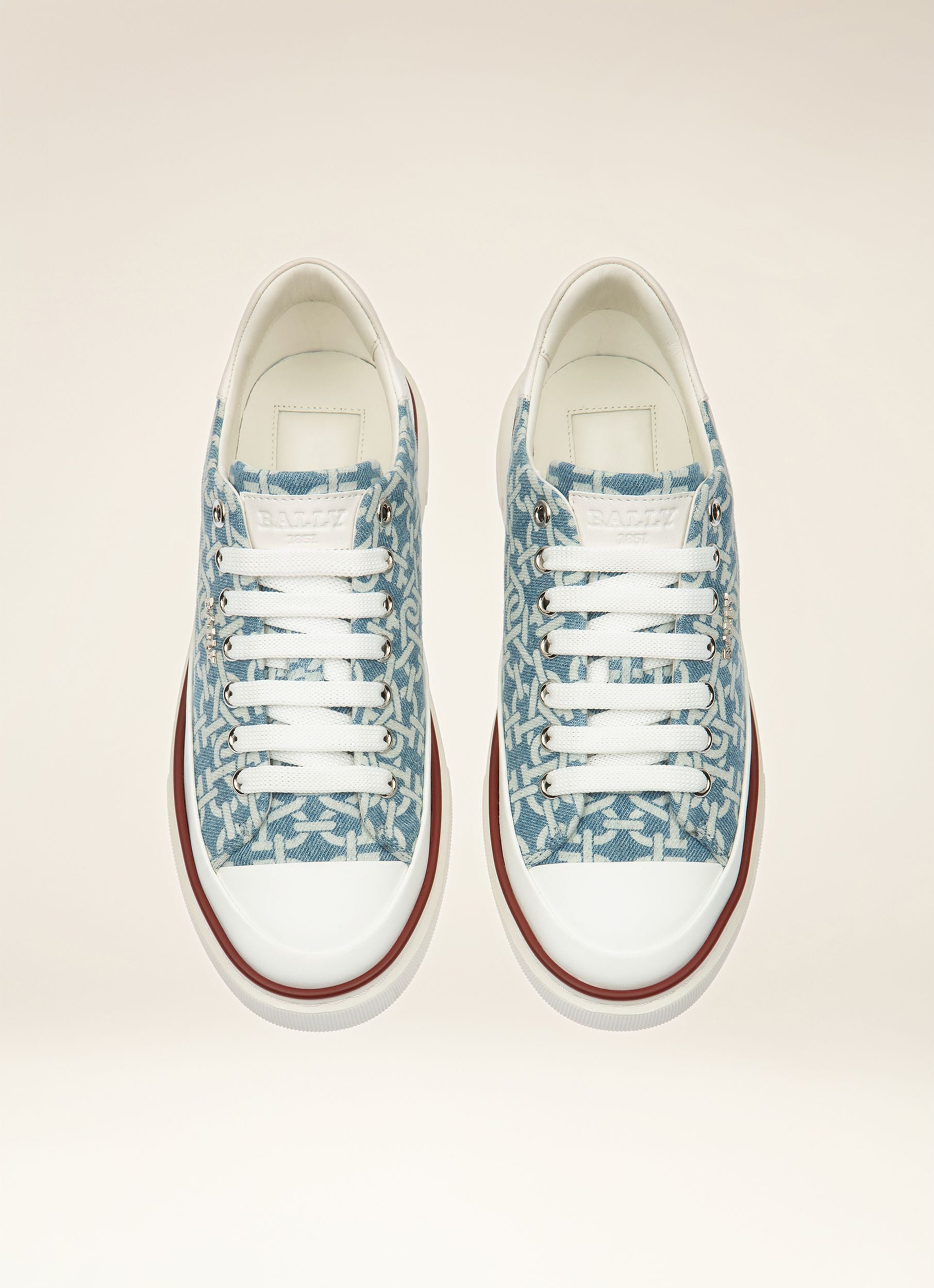 Maily Organic Cotton Denim Sneakers In Blue - Women's - Bally - 02
