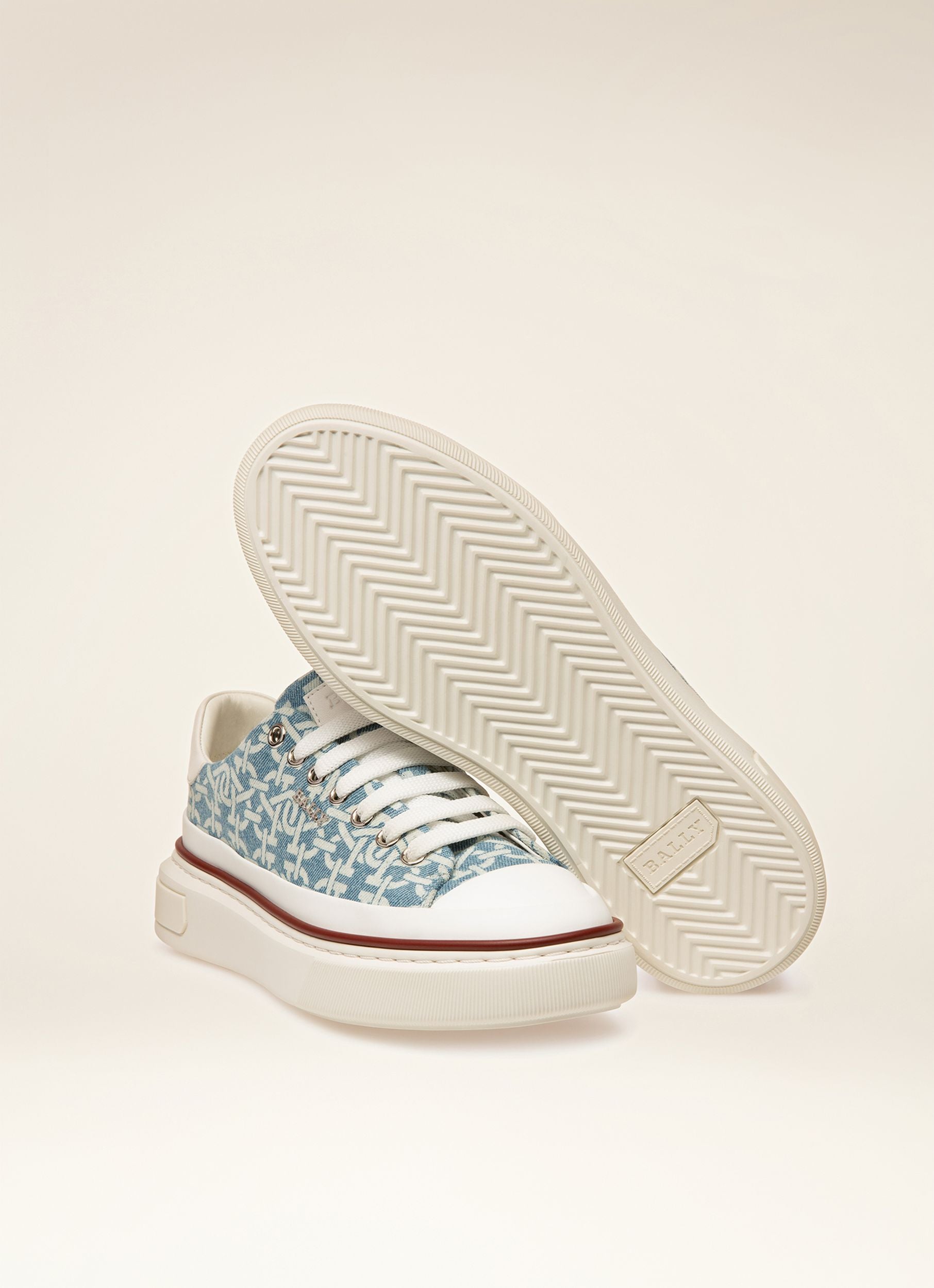 Maily Organic Cotton Denim Sneakers In Blue - Women's - Bally - 06