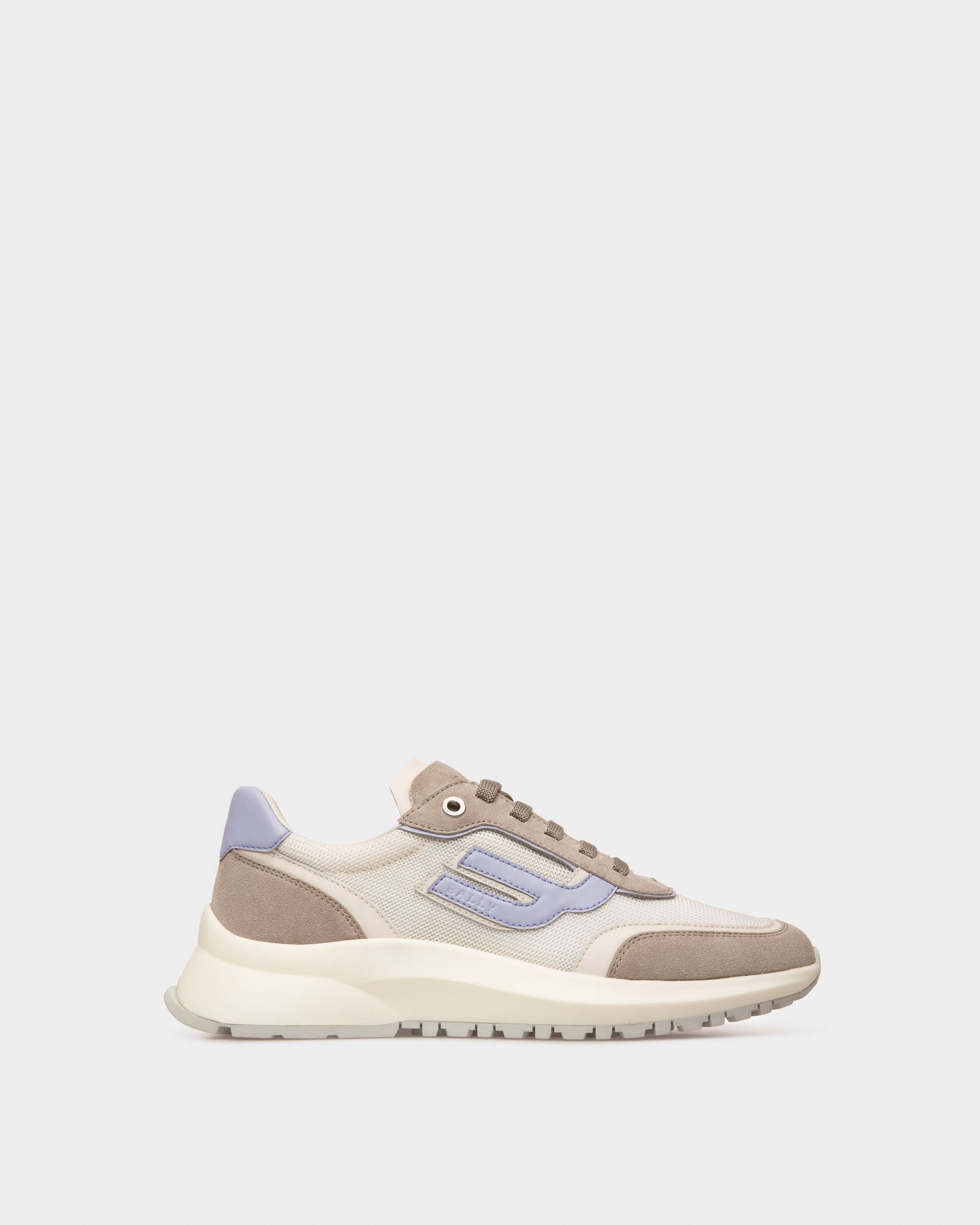 Demmy Mesh And Leather Sneakers In White And Grey - Women's - Bally - 01