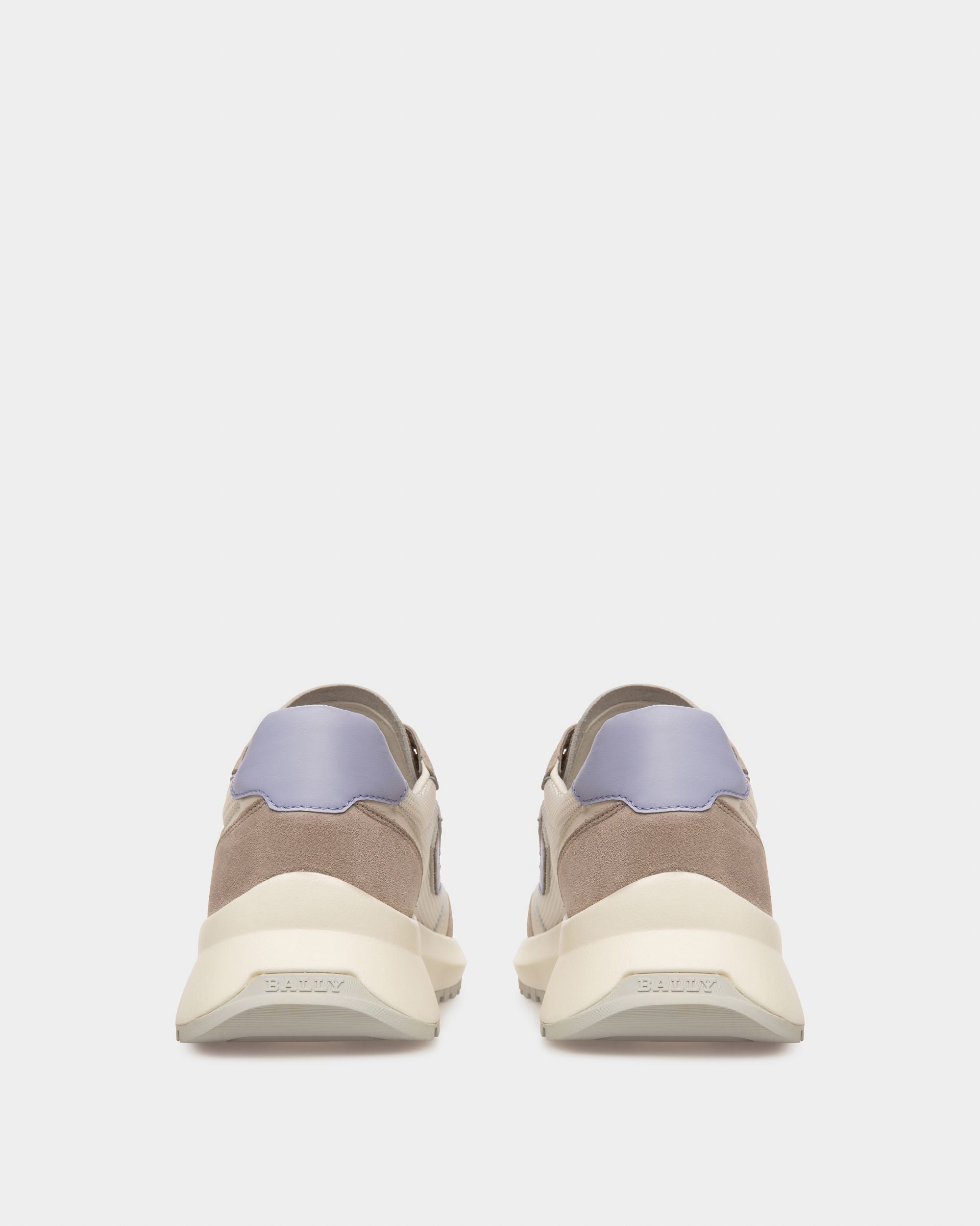 Demmy Mesh And Leather Sneakers In White And Grey - Women's - Bally - 04