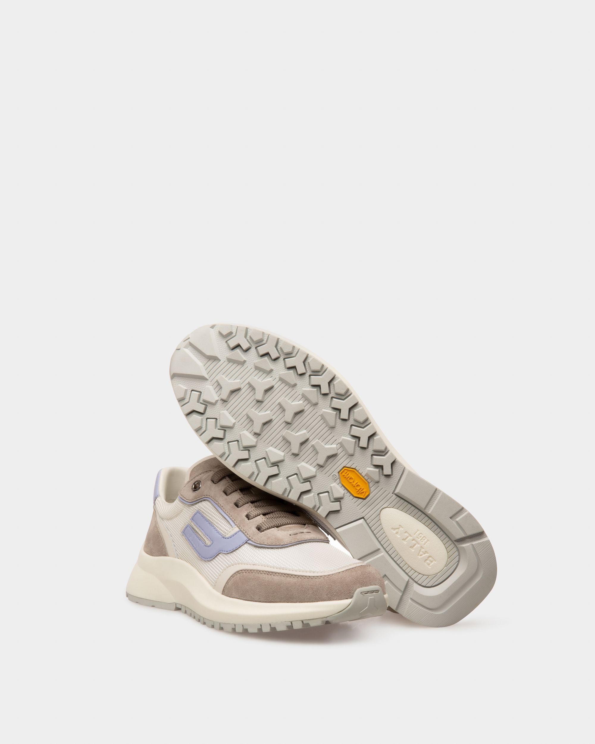 Demmy Mesh And Leather Sneakers In White And Grey - Women's - Bally - 06