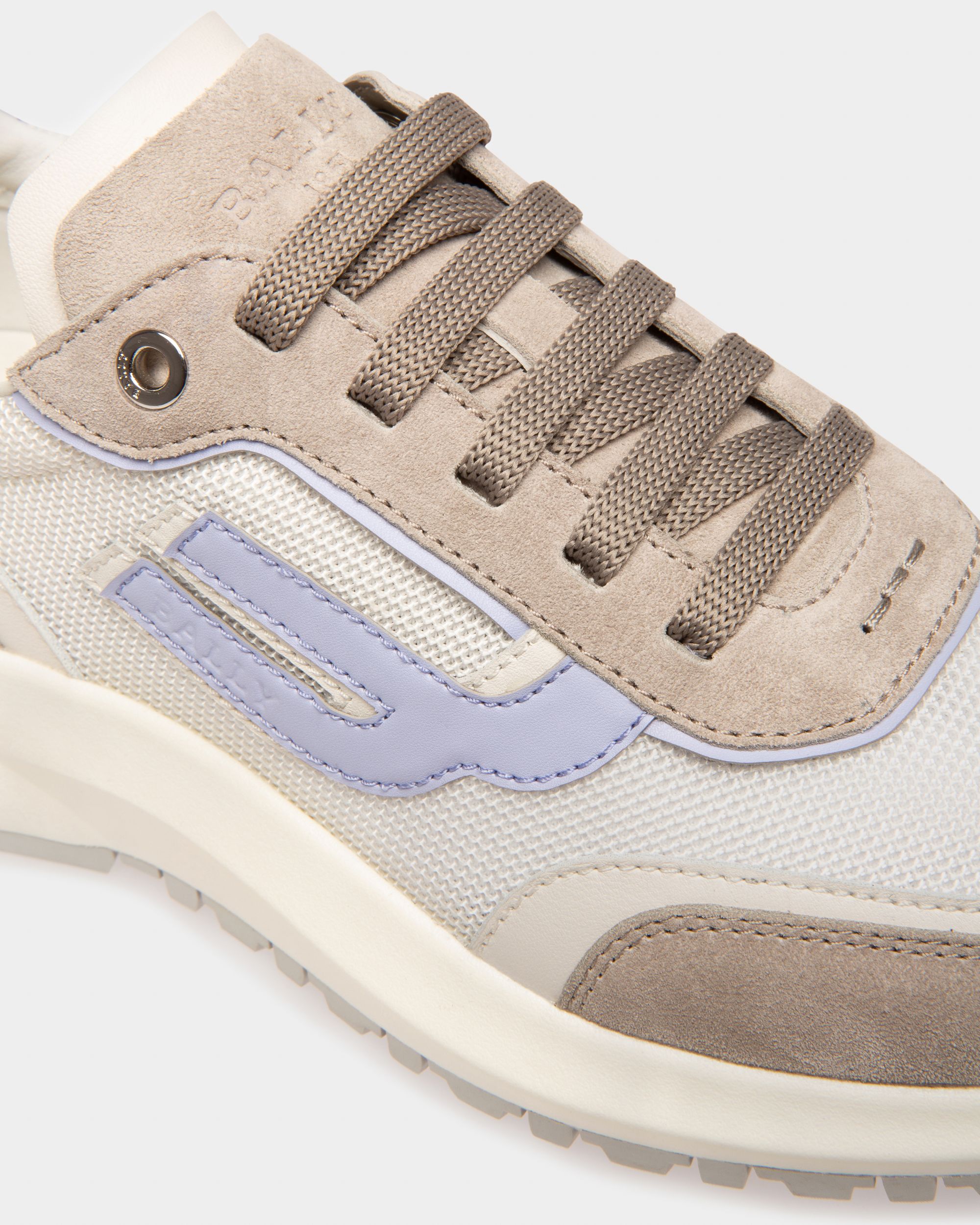 Demmy Mesh And Leather Sneakers In White And Grey - Women's - Bally - 07