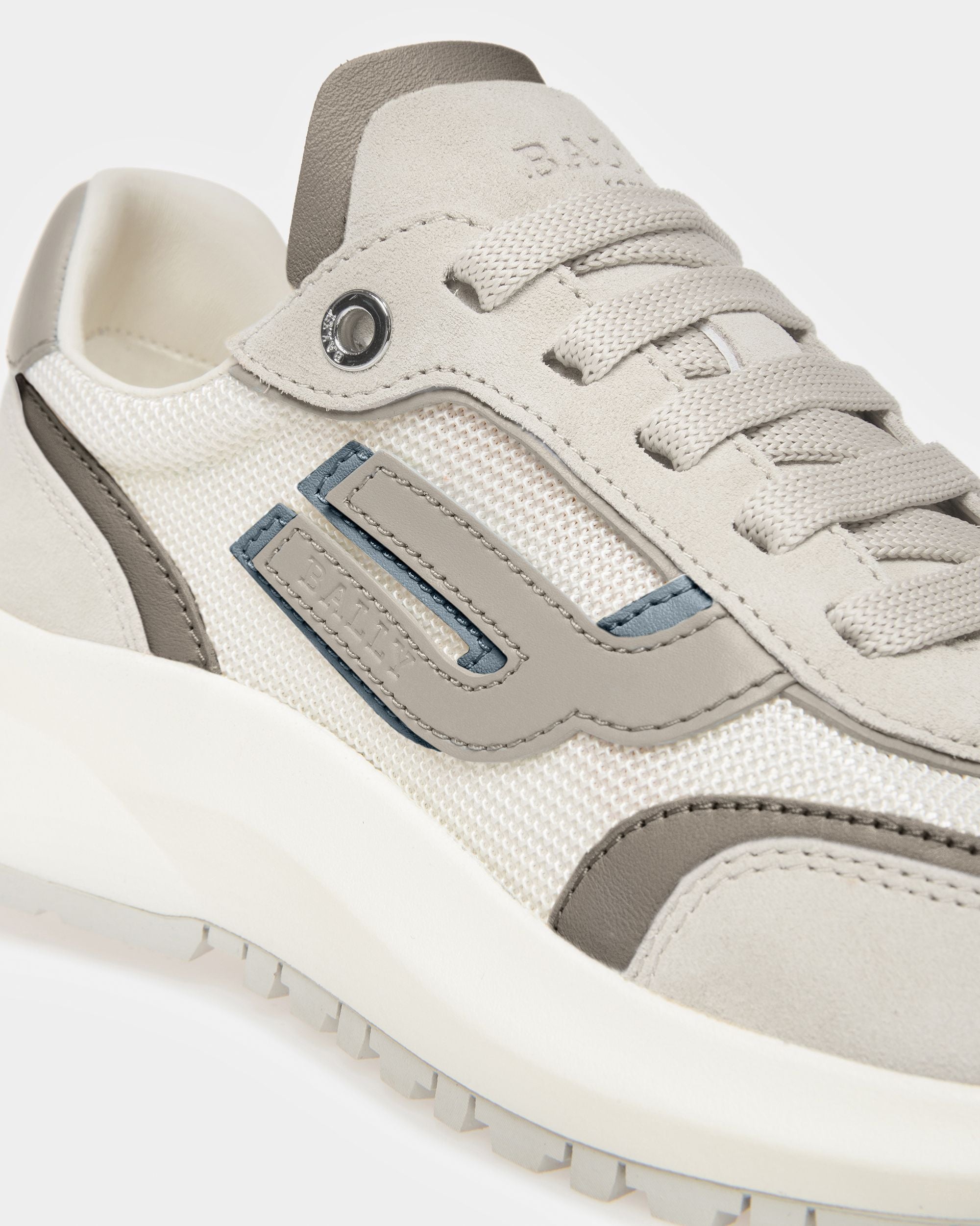 Demmy Leather And Fabric Sneakers In White - Women's - Bally - 05