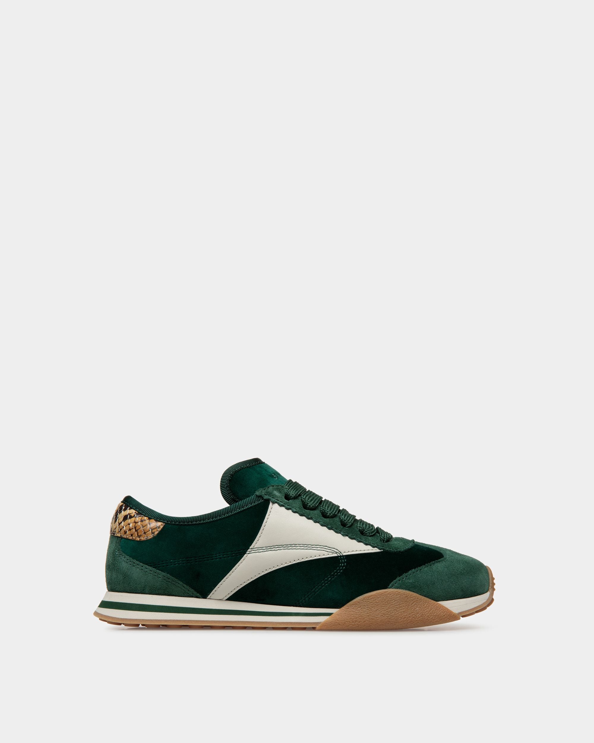 Sussex Sneakers In Peppermint And Dusty White Leather And Cotton - Women's - Bally - 01