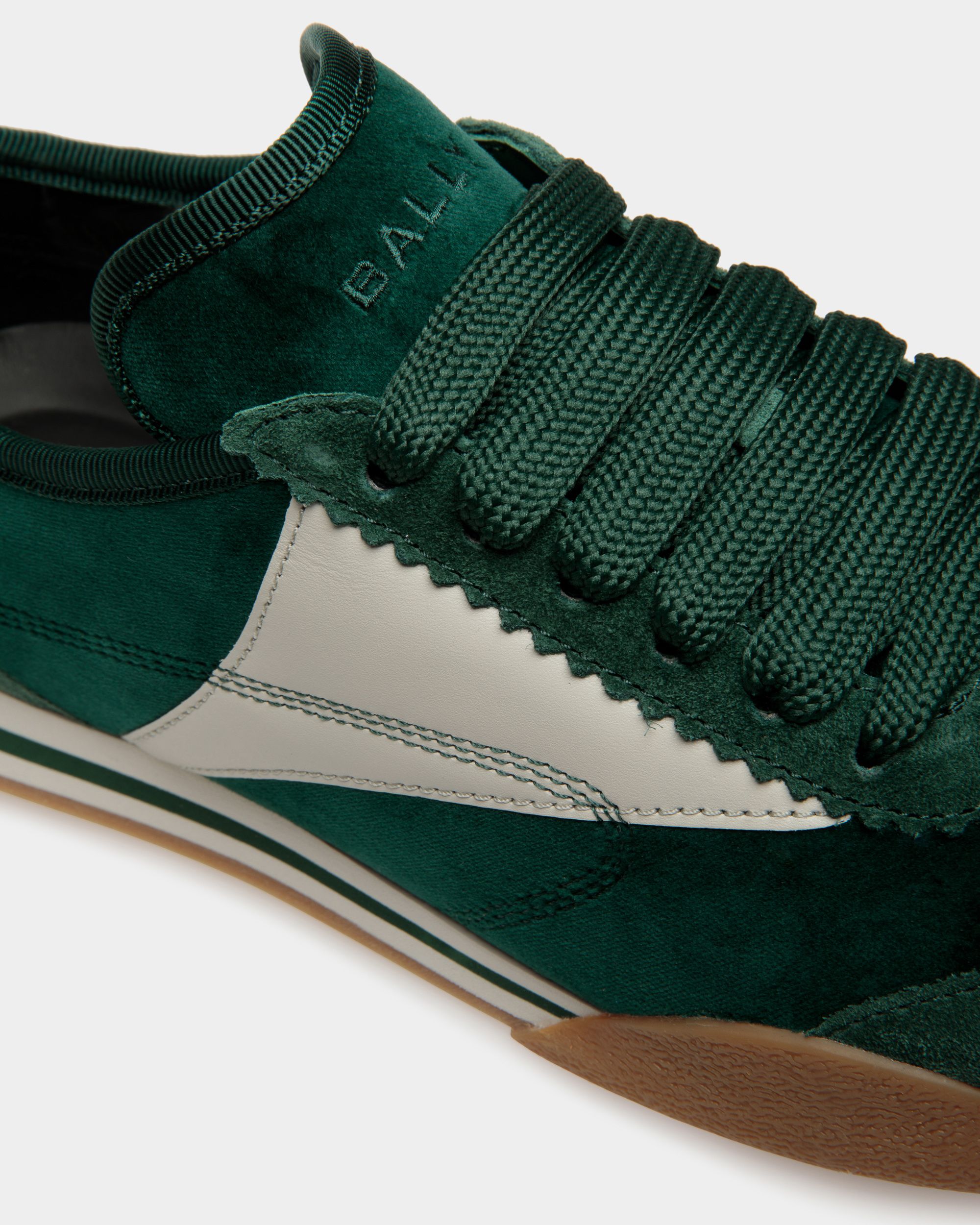 Sussex Sneakers In Peppermint And Dusty White Leather And Cotton - Women's - Bally - 05