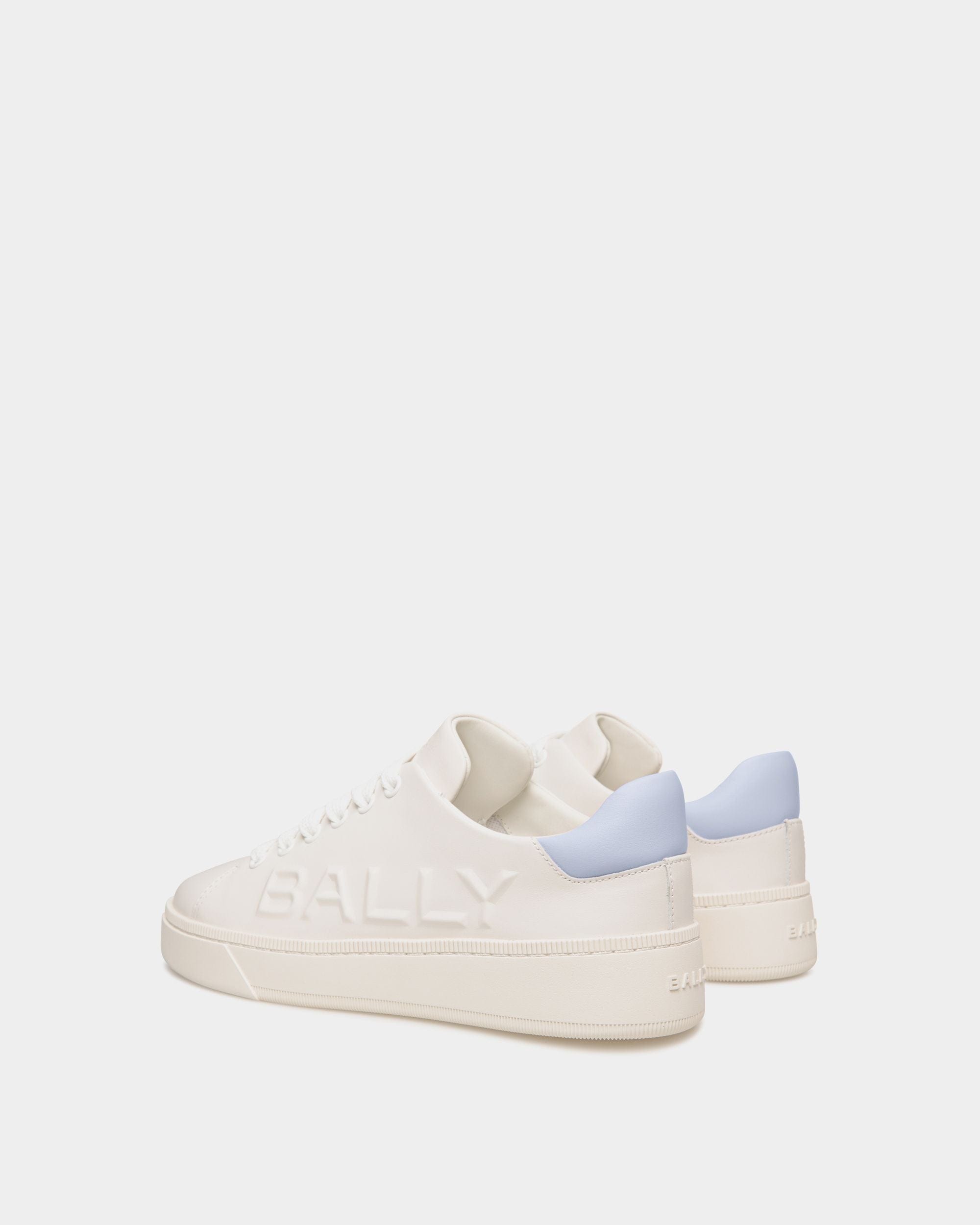 Raise Sneaker in White And Light Blue Leather - Women's - Bally - 03