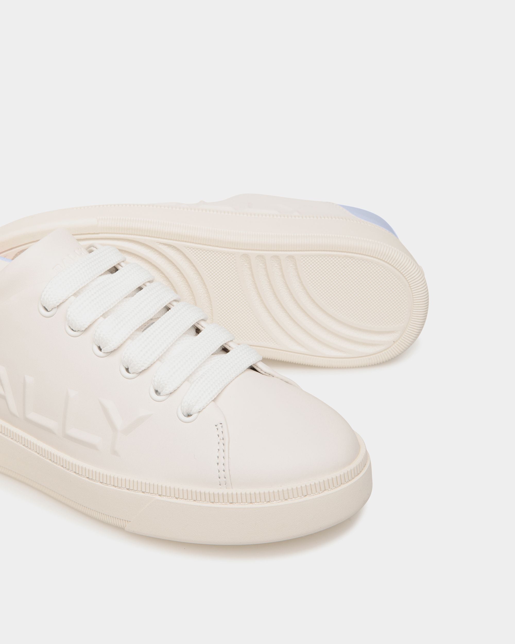 Raise Sneaker in White And Light Blue Leather - Women's - Bally - 04