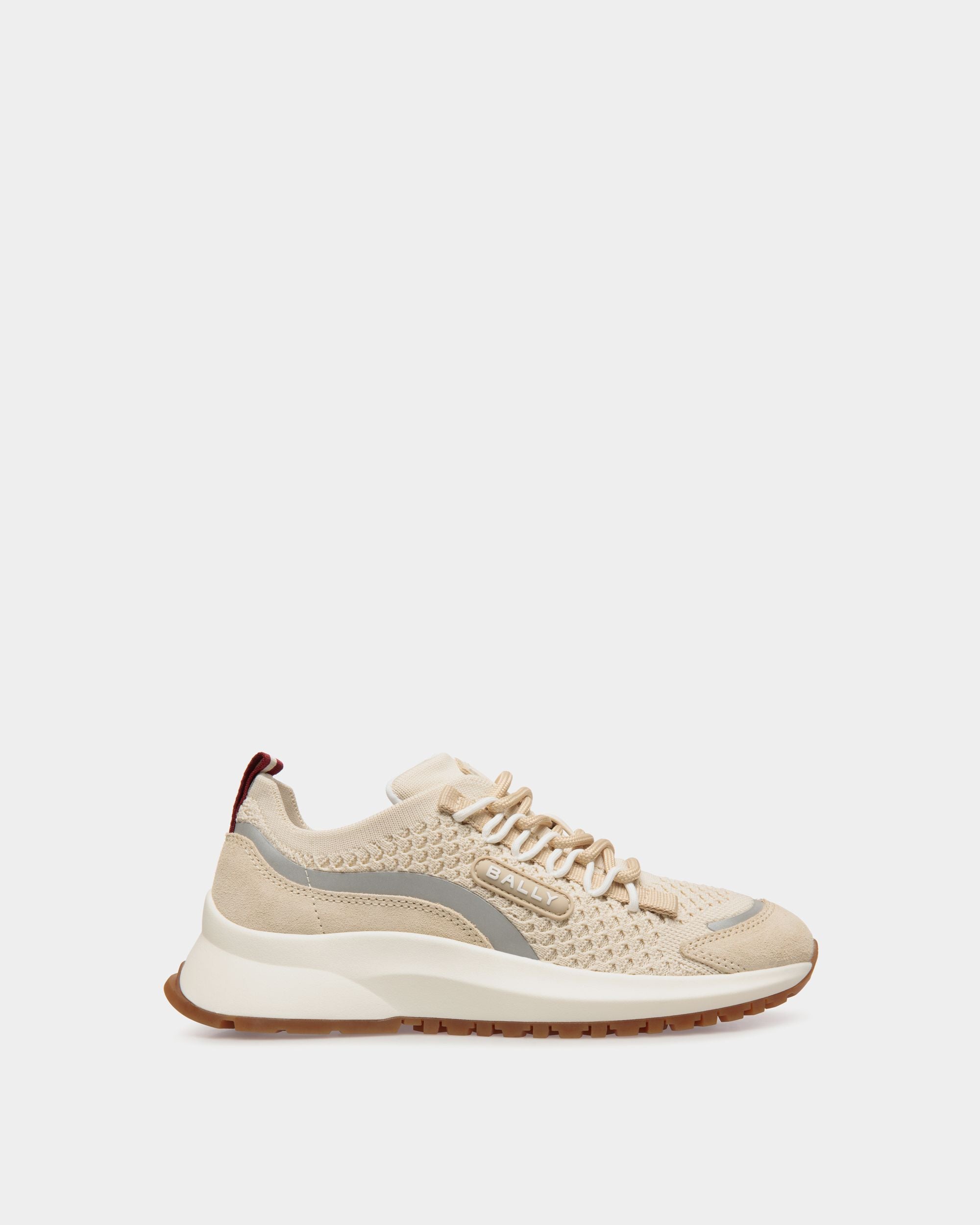Outline Sneaker in Ivory and Champagne Knit - Women's - Bally - 01