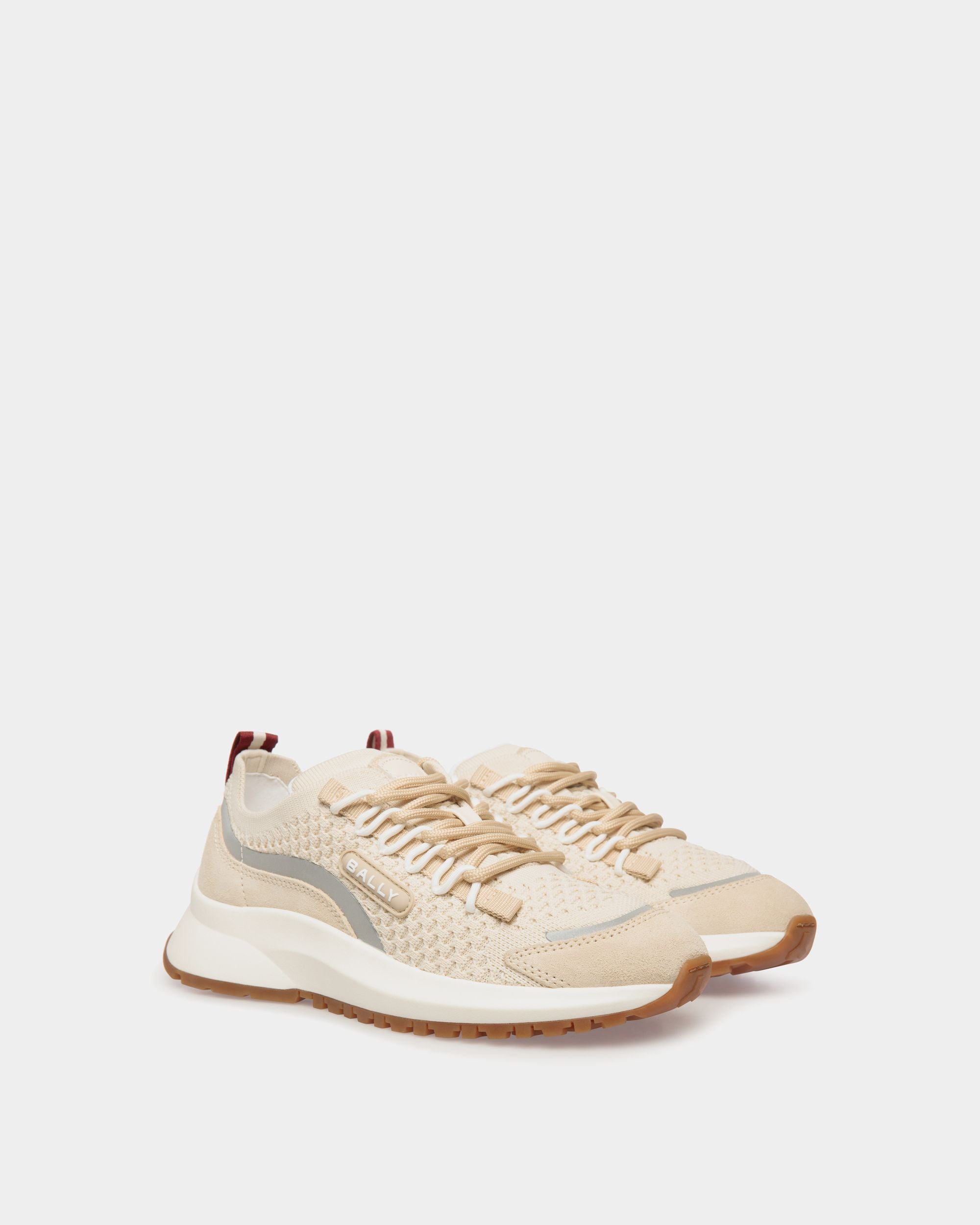 Outline Sneaker in Ivory and Champagne Knit - Women's - Bally - 03