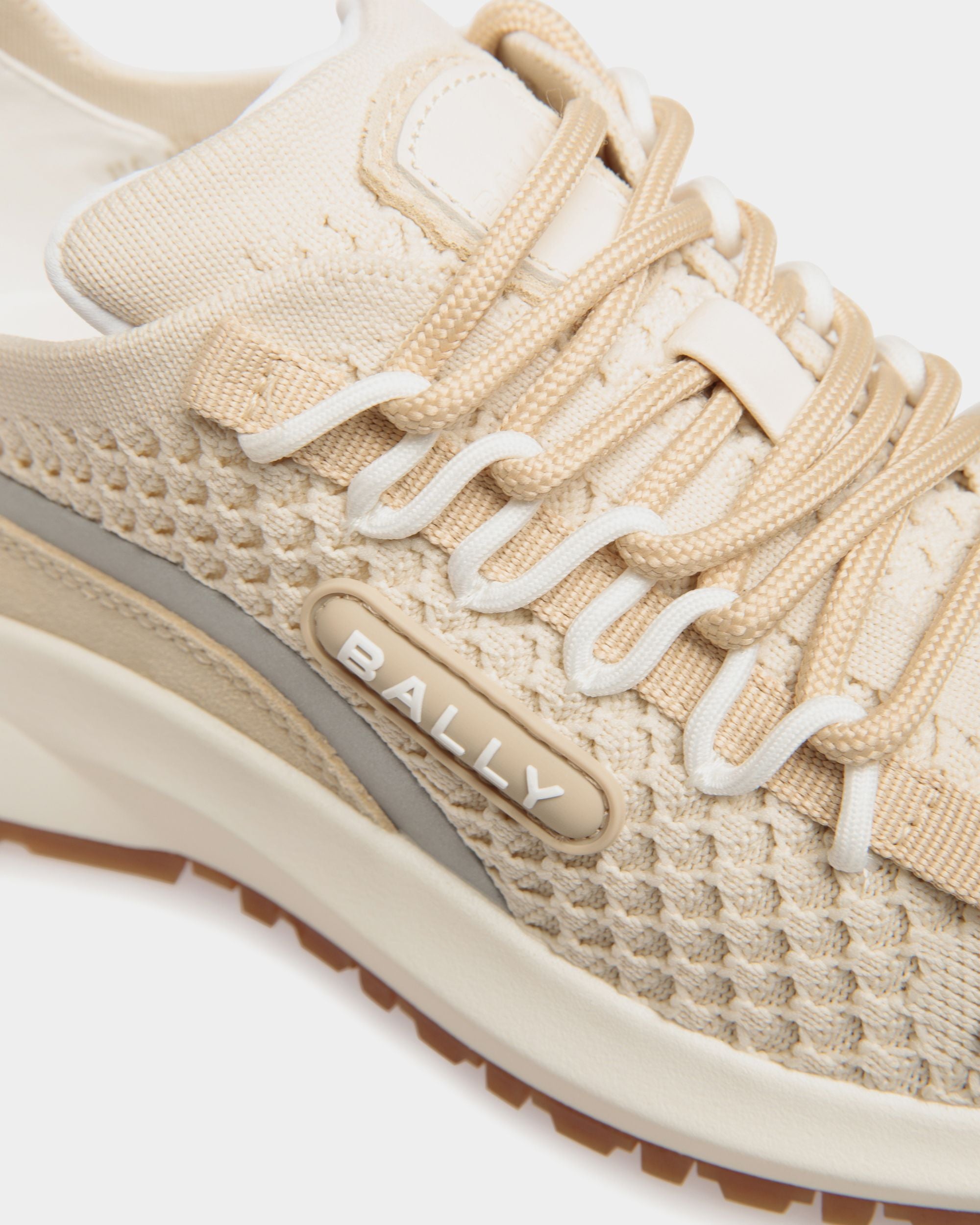 Outline Sneaker in Ivory and Champagne Knit - Women's - Bally - 06