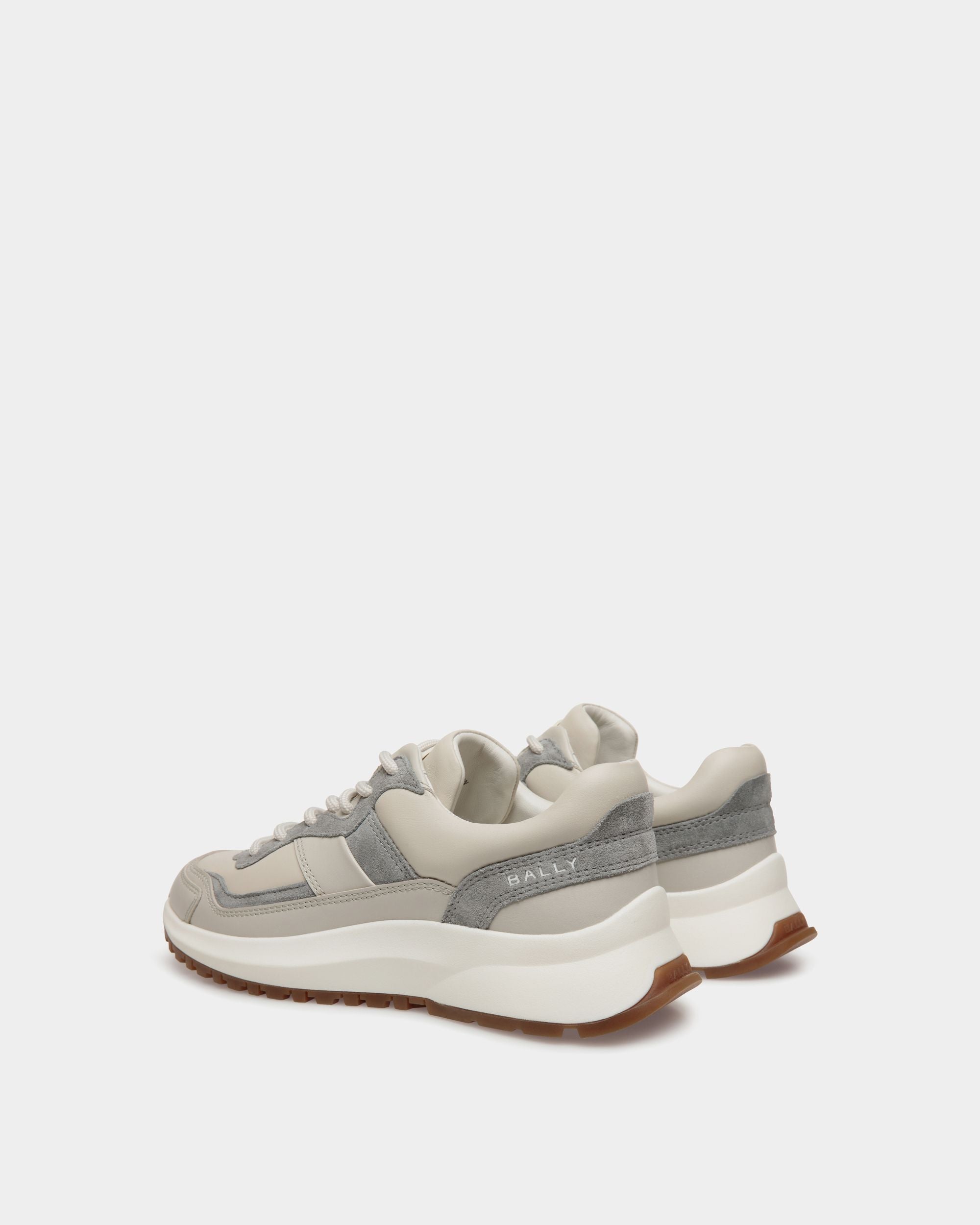 Outline Sneaker in Dusty White and Light Grey Leather - Women's - Bally - 04