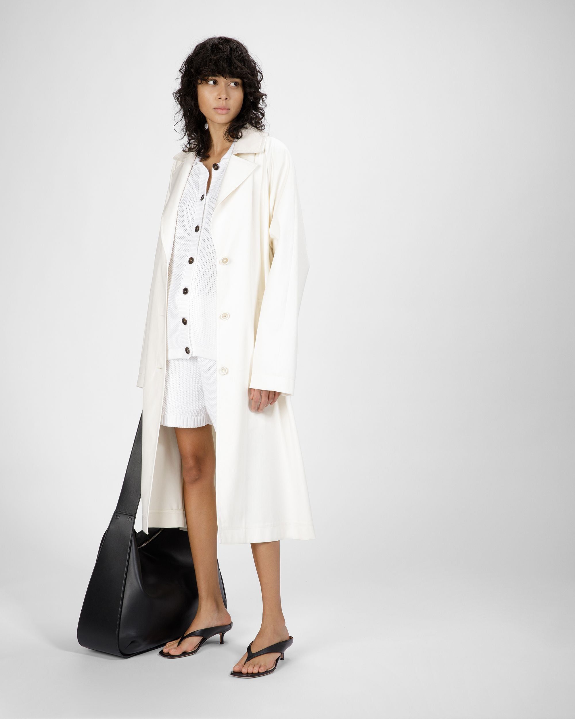 Cotton Knitted Cardigan In Bone - Women's - Bally - 01