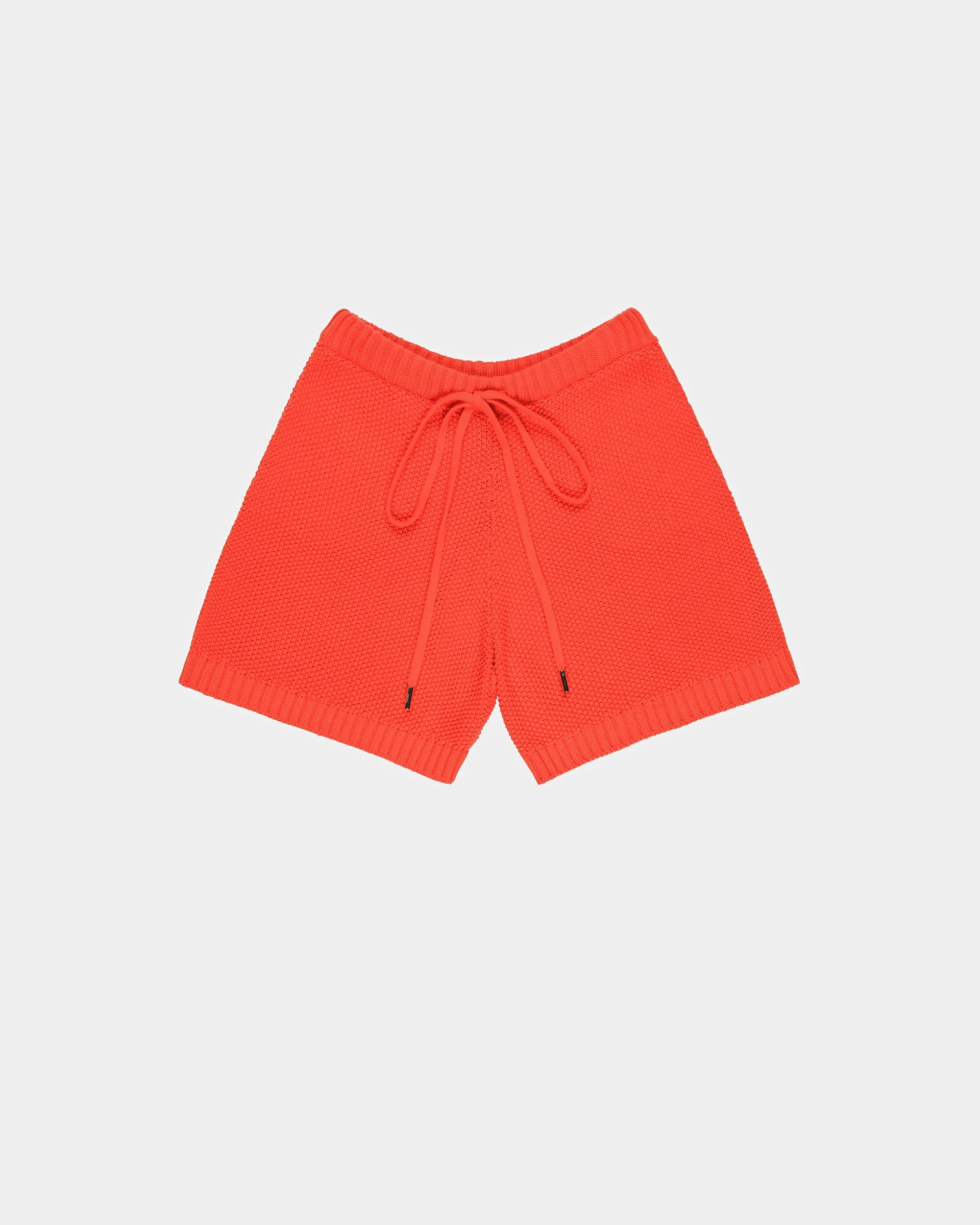 Knitted Cotton Shorts In Orange - Women's - Bally - 02