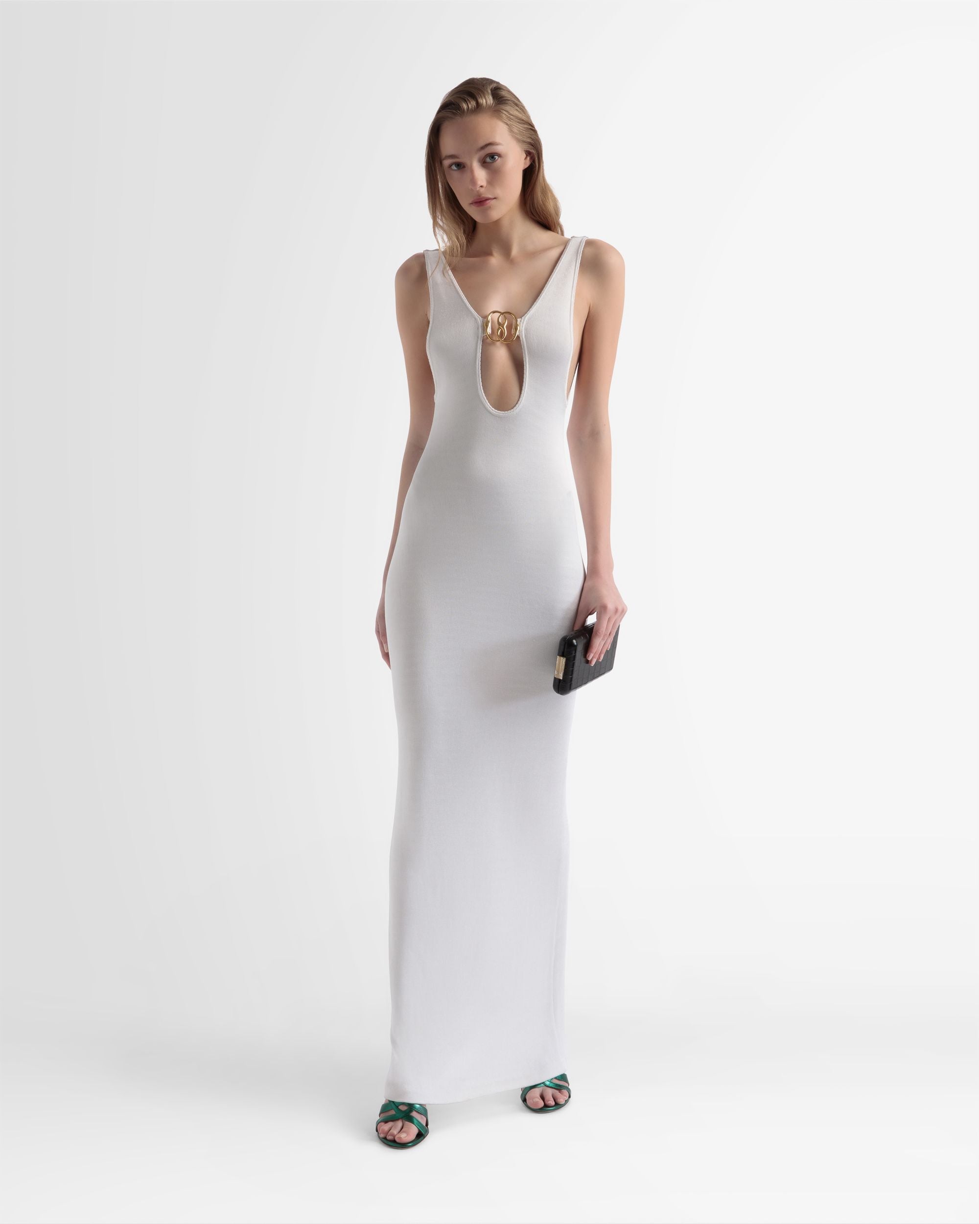 Cut Out Knit Dress In White - Women's - Bally - 01