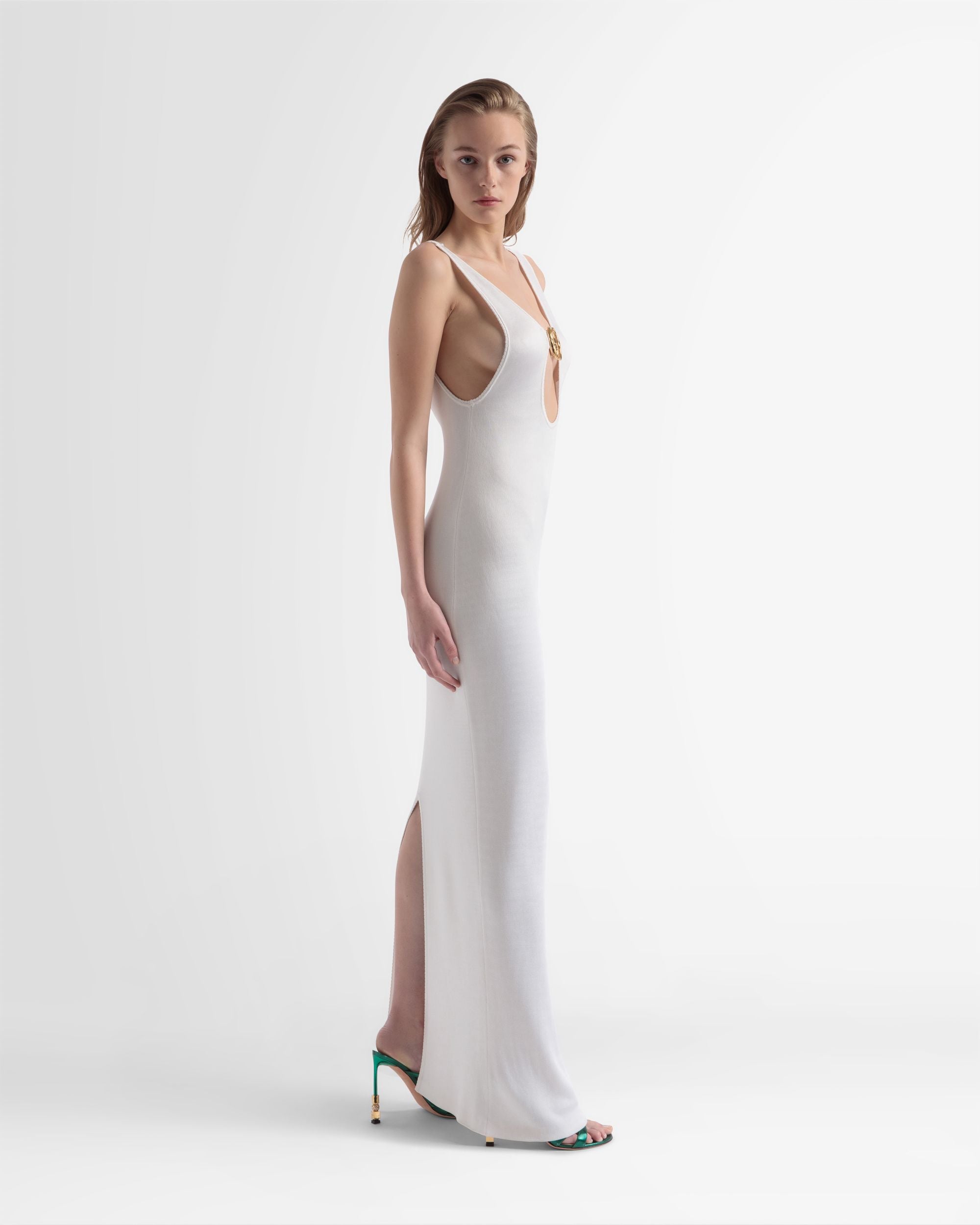 Cut Out Knit Dress In White - Women's - Bally - 04
