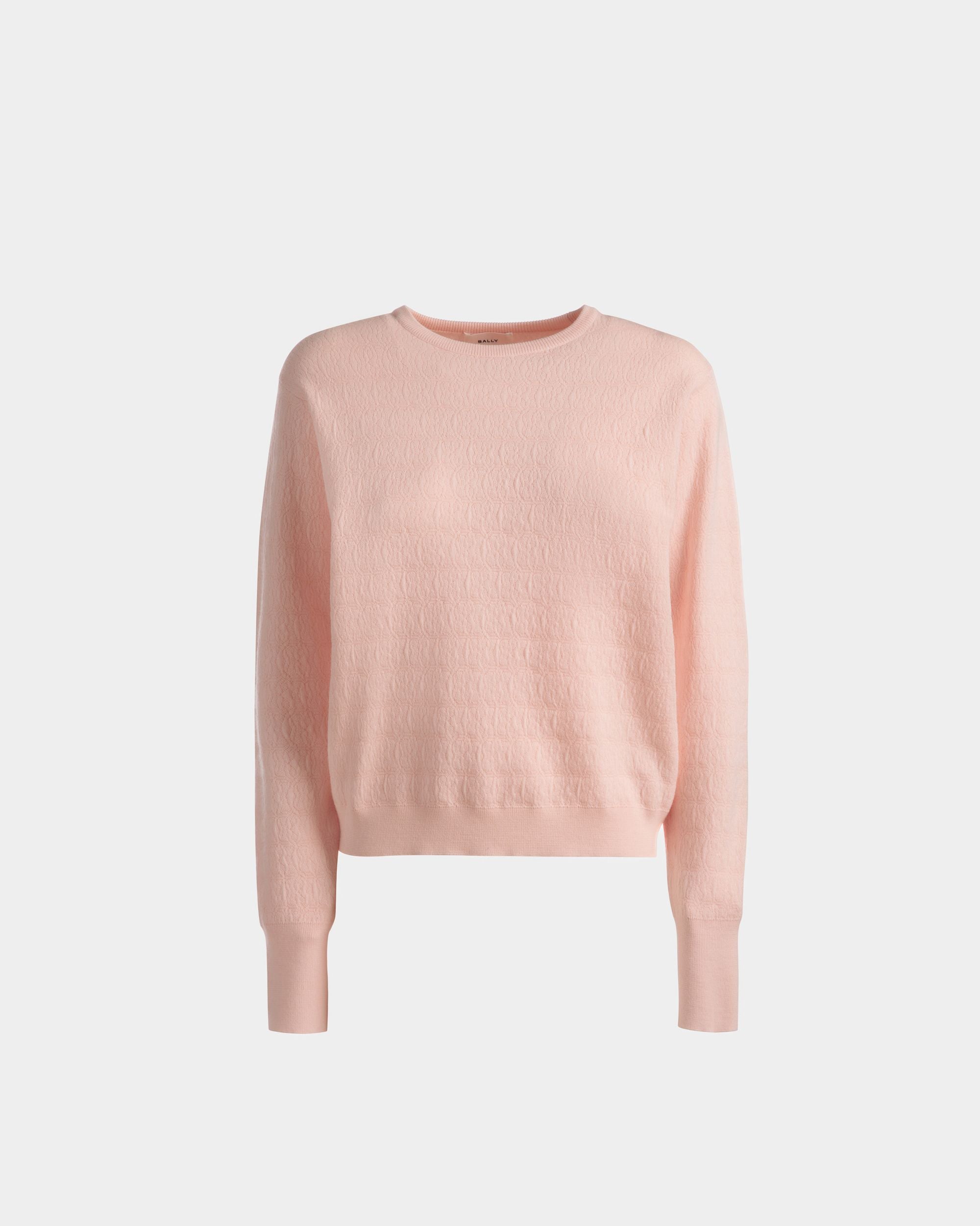 Crew Neck Sweater In Dusty Petal Wool - Women's - Bally - 01