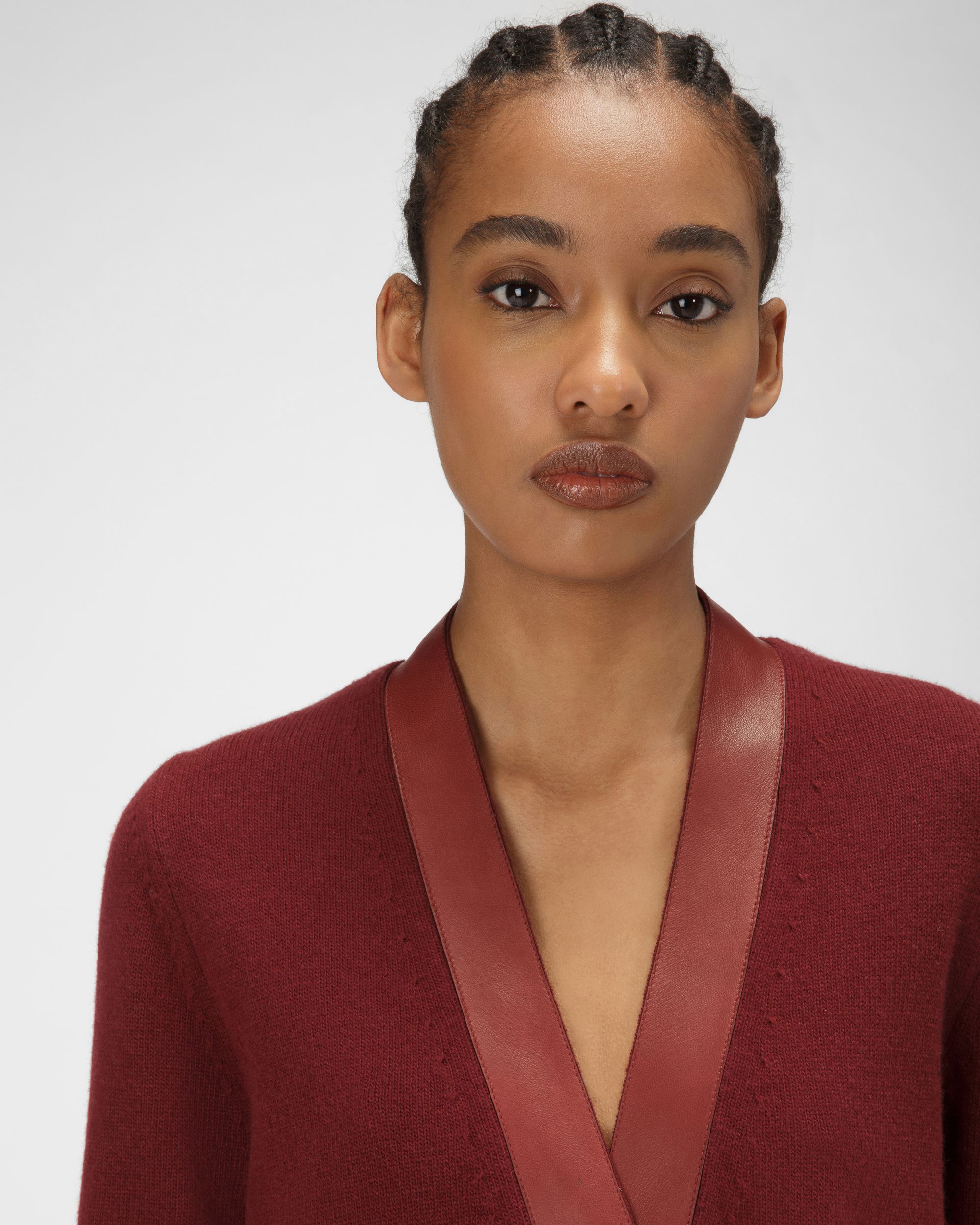 Wool Cardigan In Heritage Red - Women's - Bally - 02