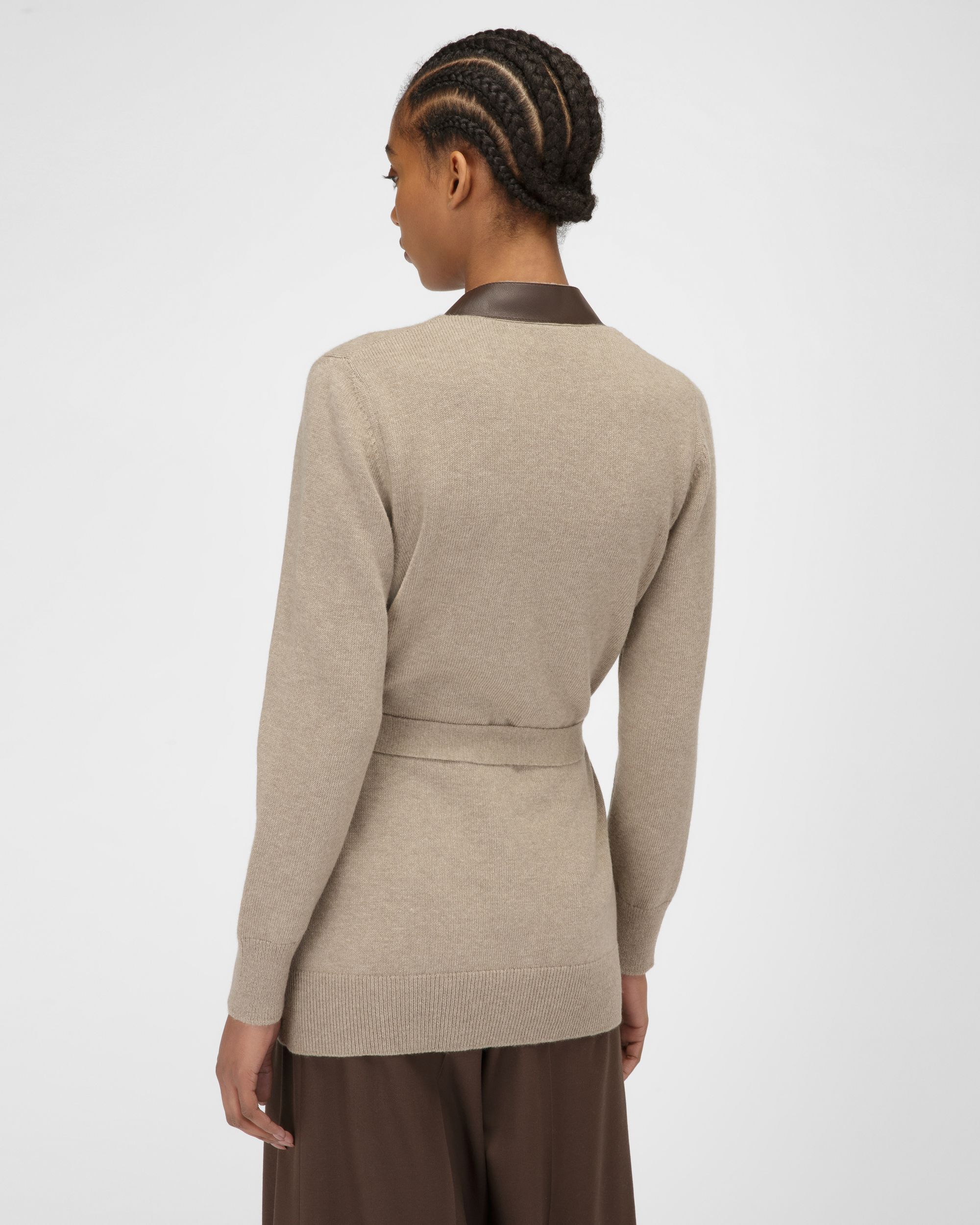 Wool Cardigan In Beige - Women's - Bally - 03