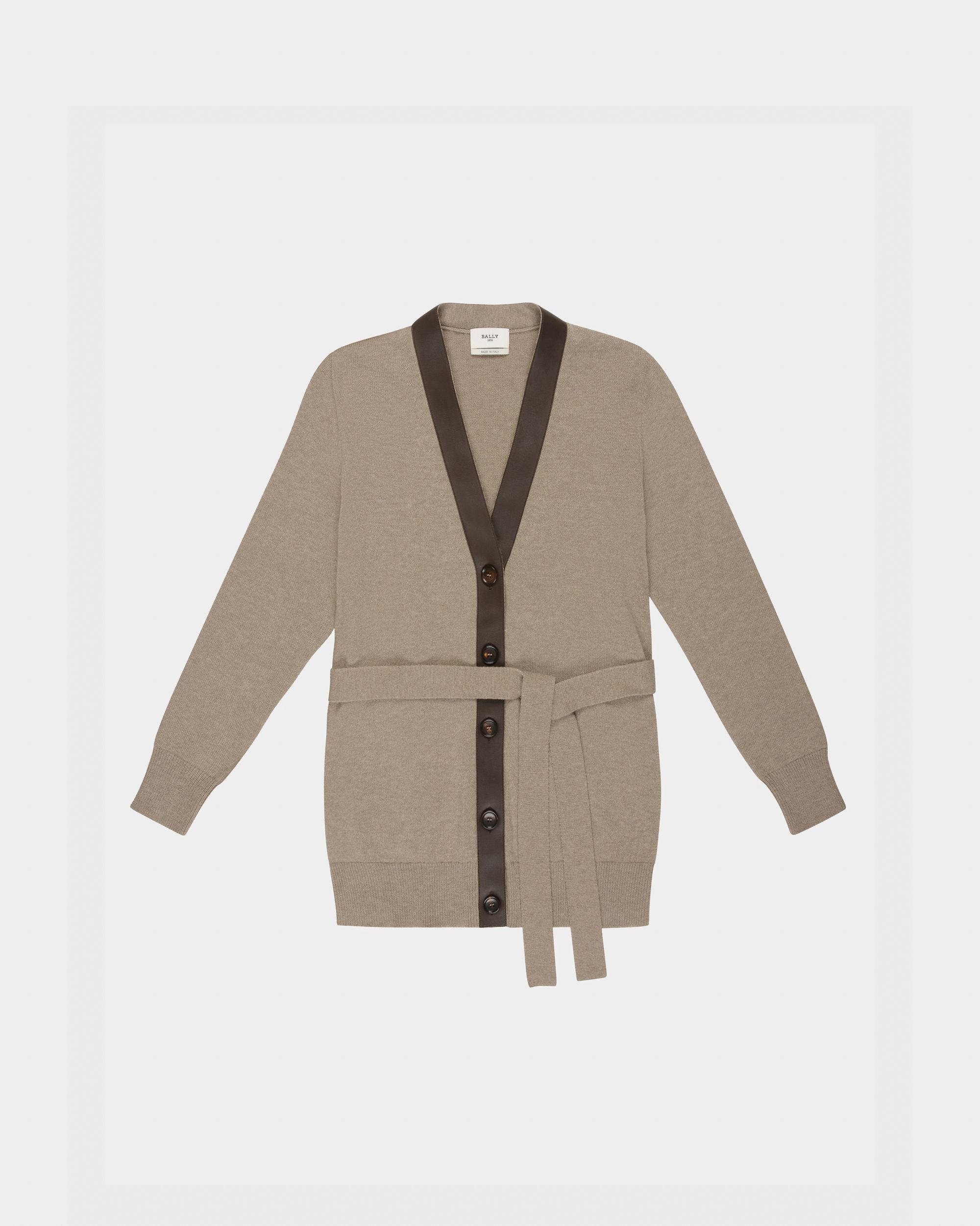 Wool Cardigan In Beige - Women's - Bally - 04